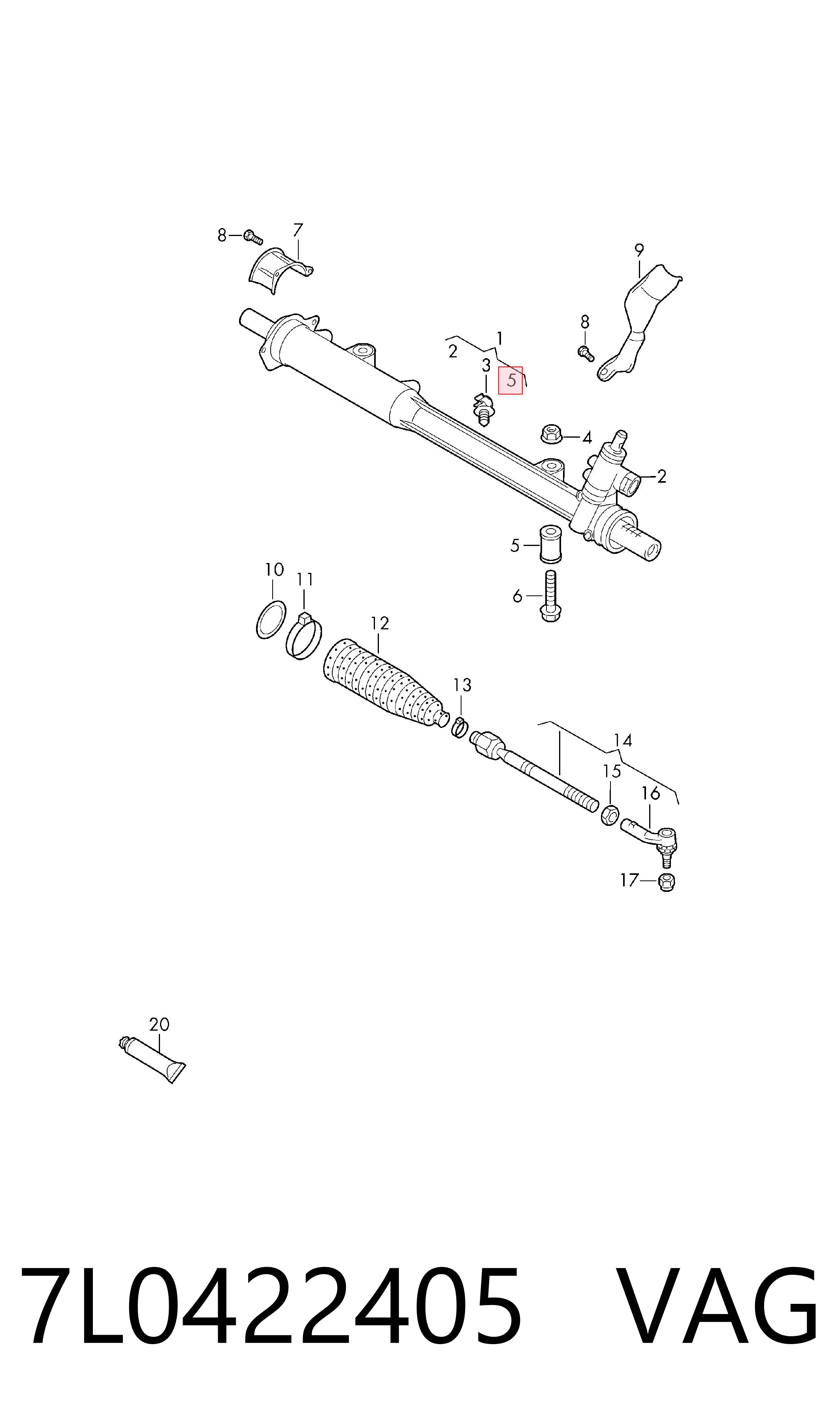 7L0422405 VAG Сайлентблок кріплення рульової рейки