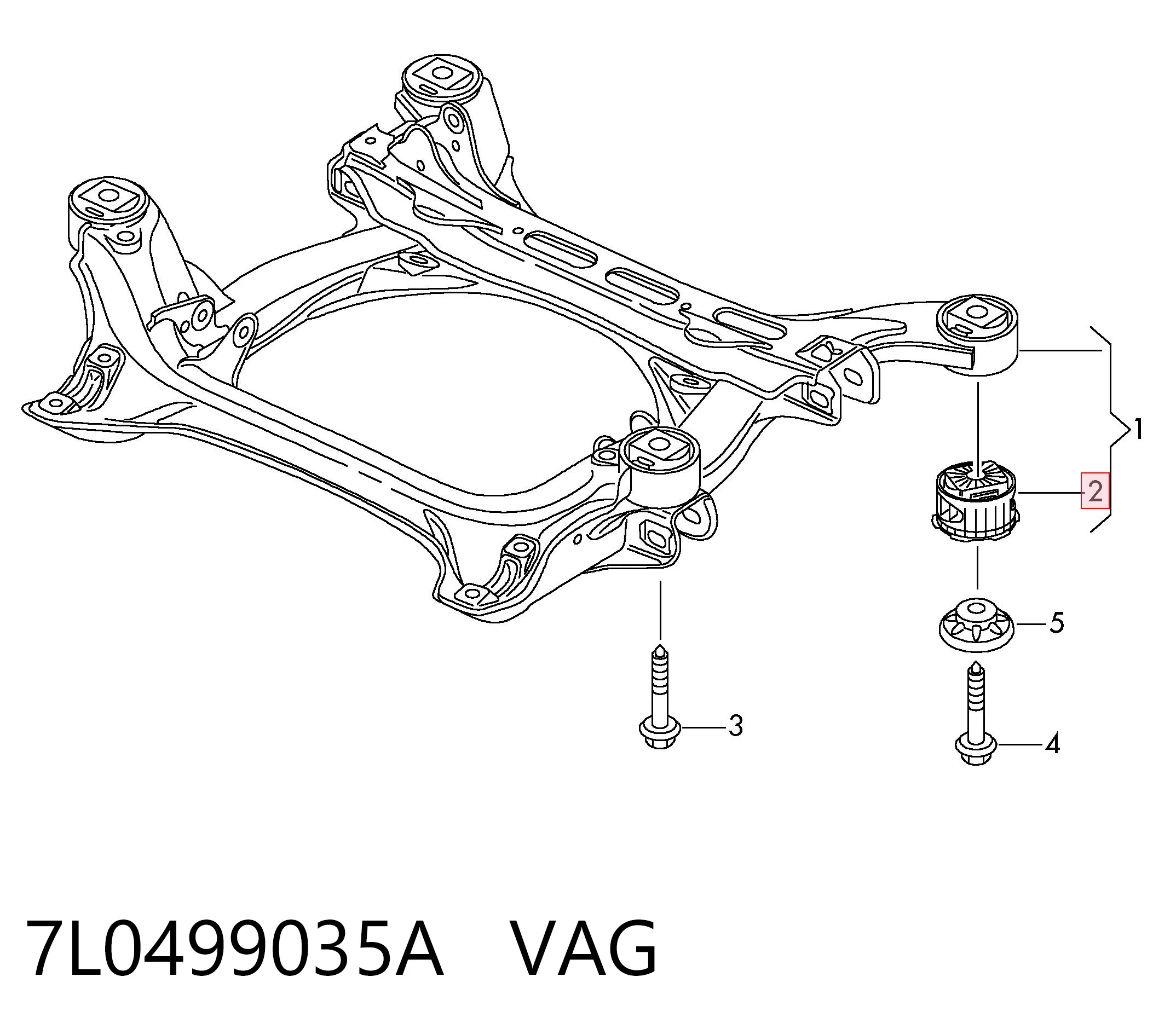 7L0499035A VAG Подушка передньої балки