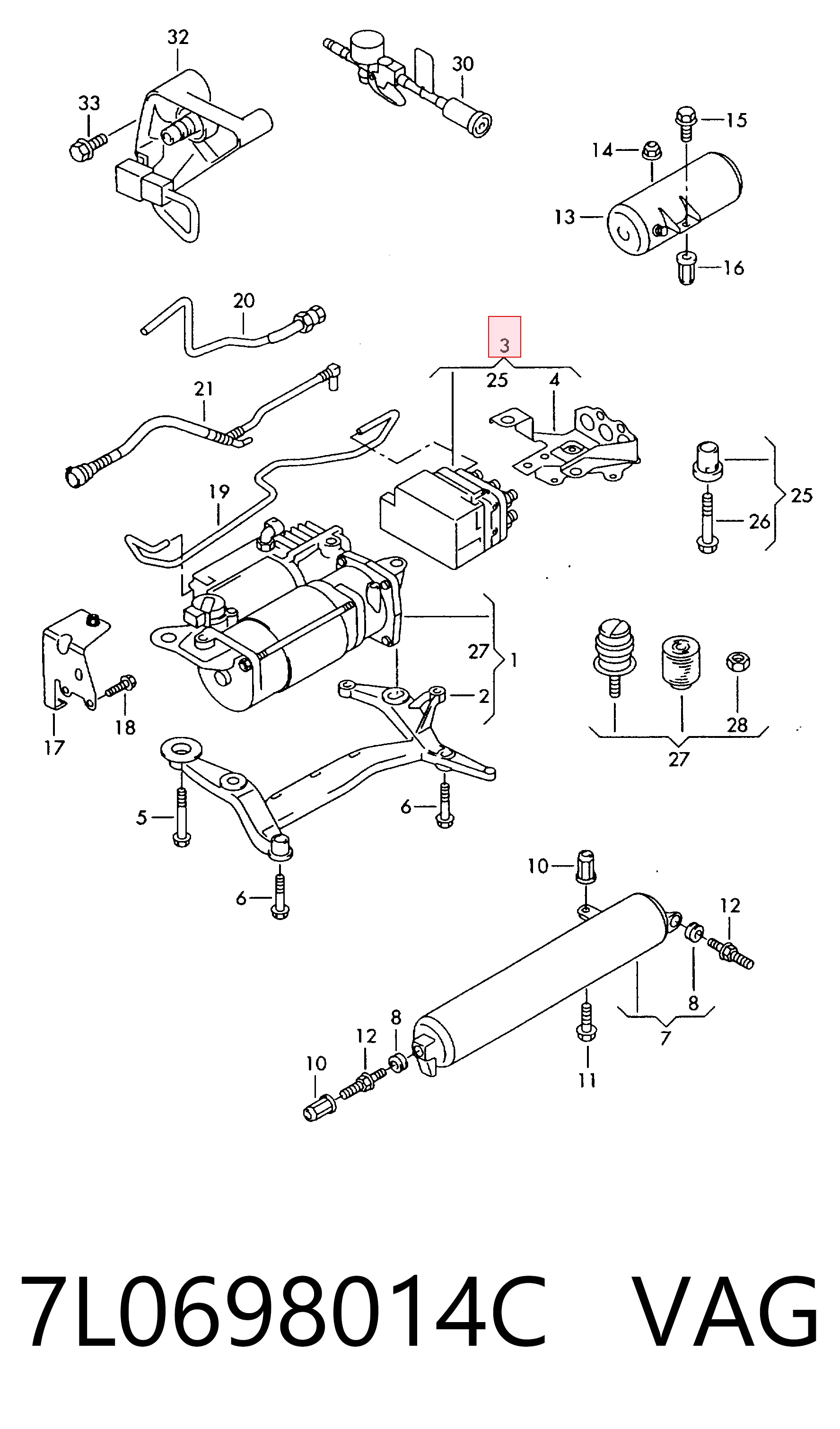 7L0698014C VAG Блок шинних кранів