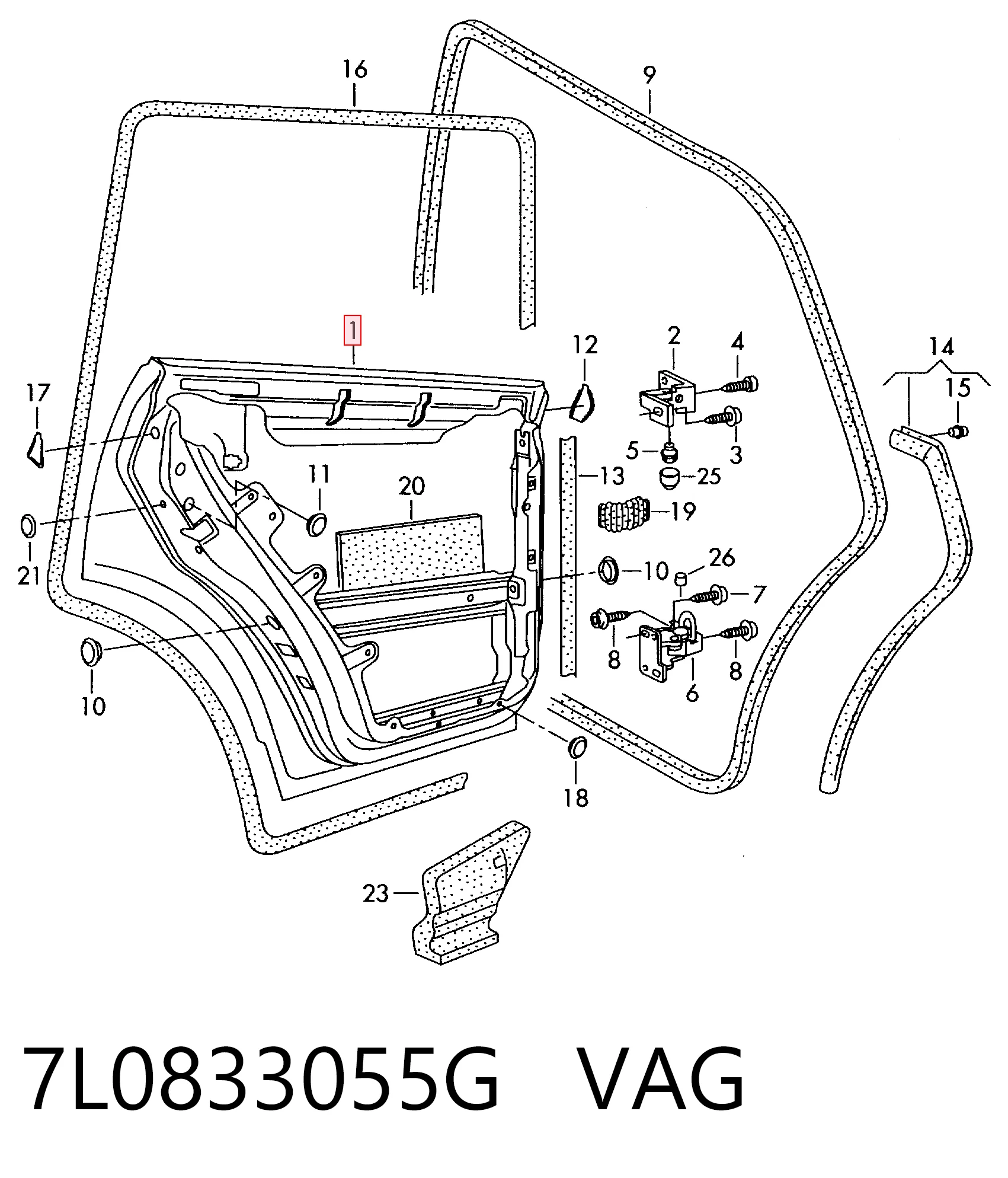 Двері задні Volkswagen Touareg I позашляховик (7LA, 7L6, 7L7) (2002 - 2010) ціна, від 30.61 USD
