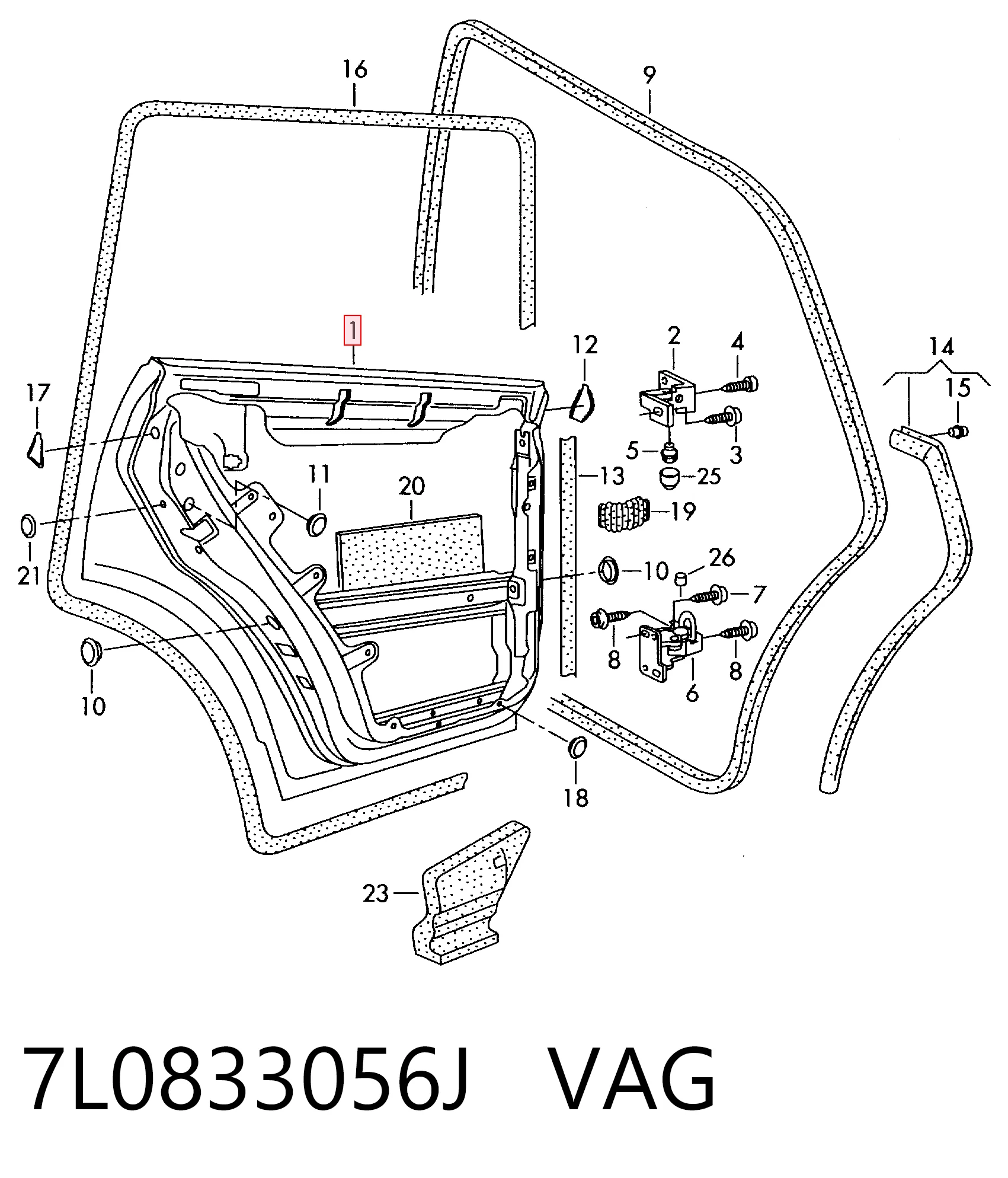 Купити Двері задні, праві Volkswagen Touareg I 7LA, 7L6, 7L7