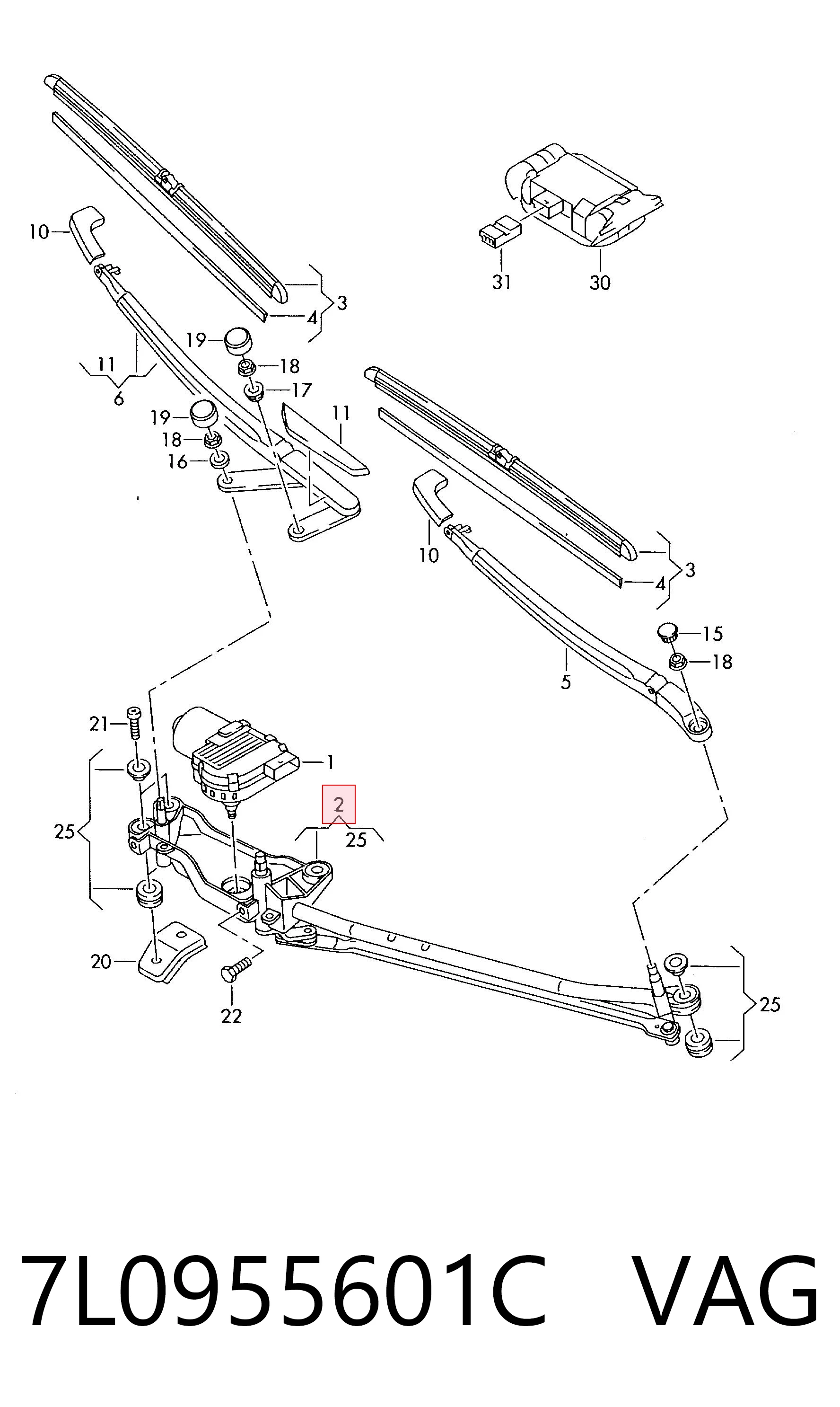 7L0955601C VAG Трапеція склоочисника