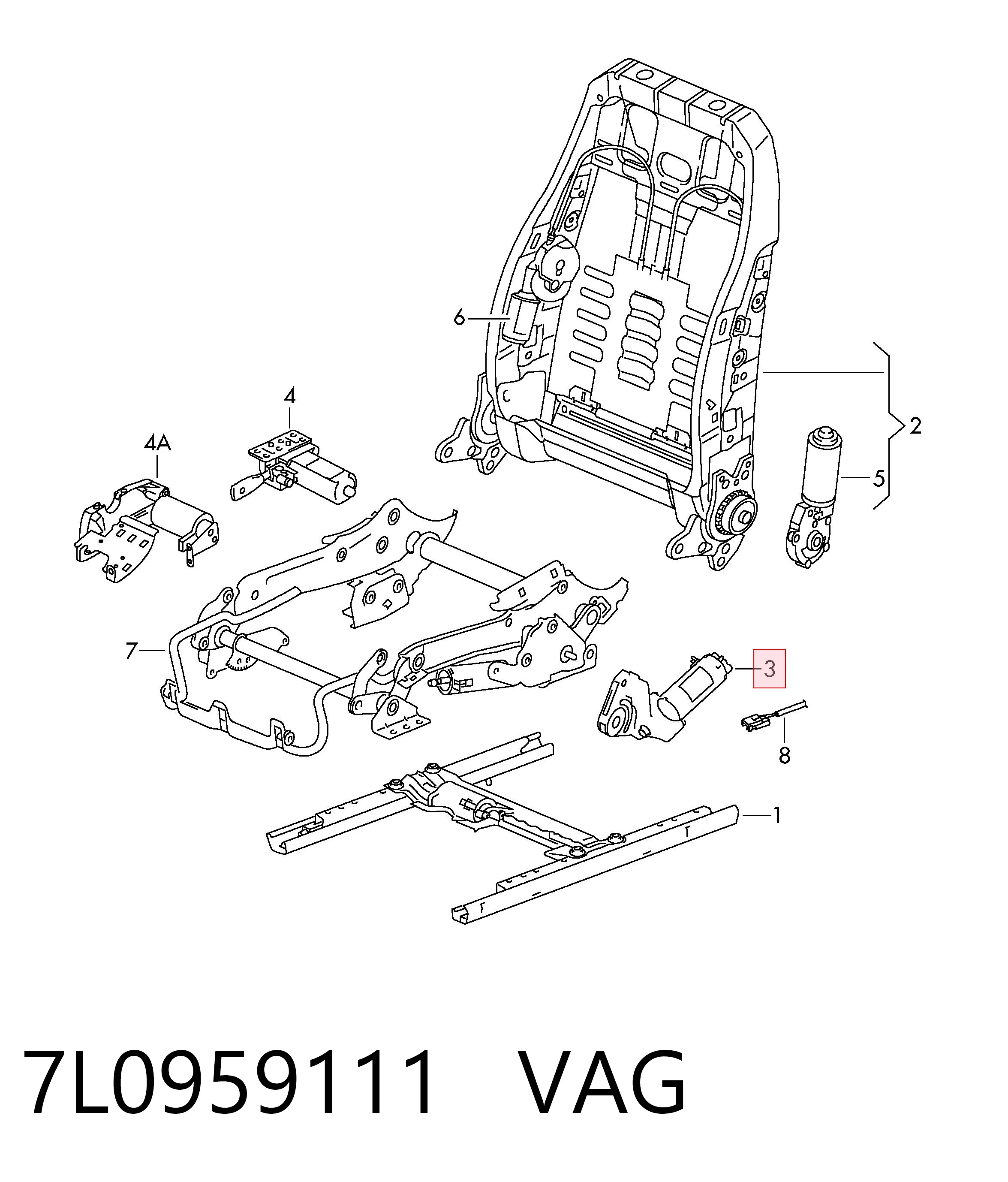 7L0959111 VAG Двигун приводу регулювання сидіння