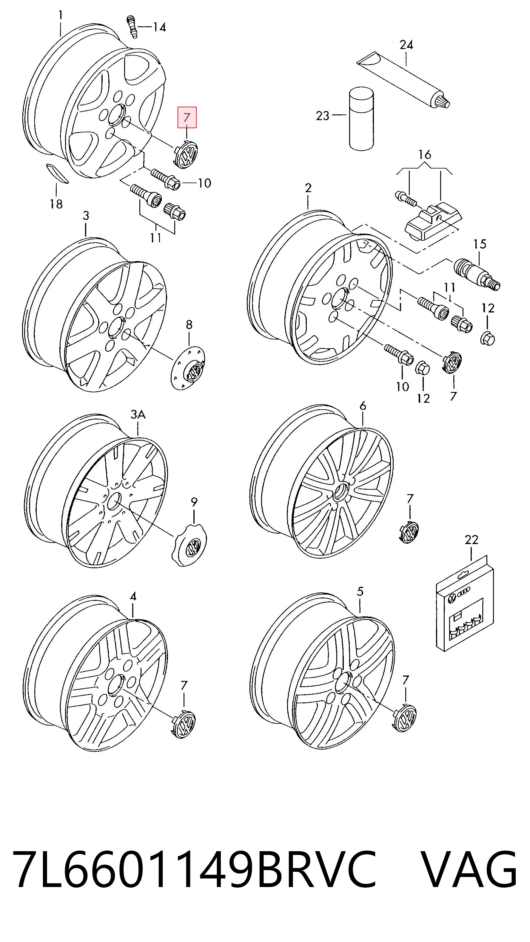 Ковпаки 7L6601149BRVC VAG