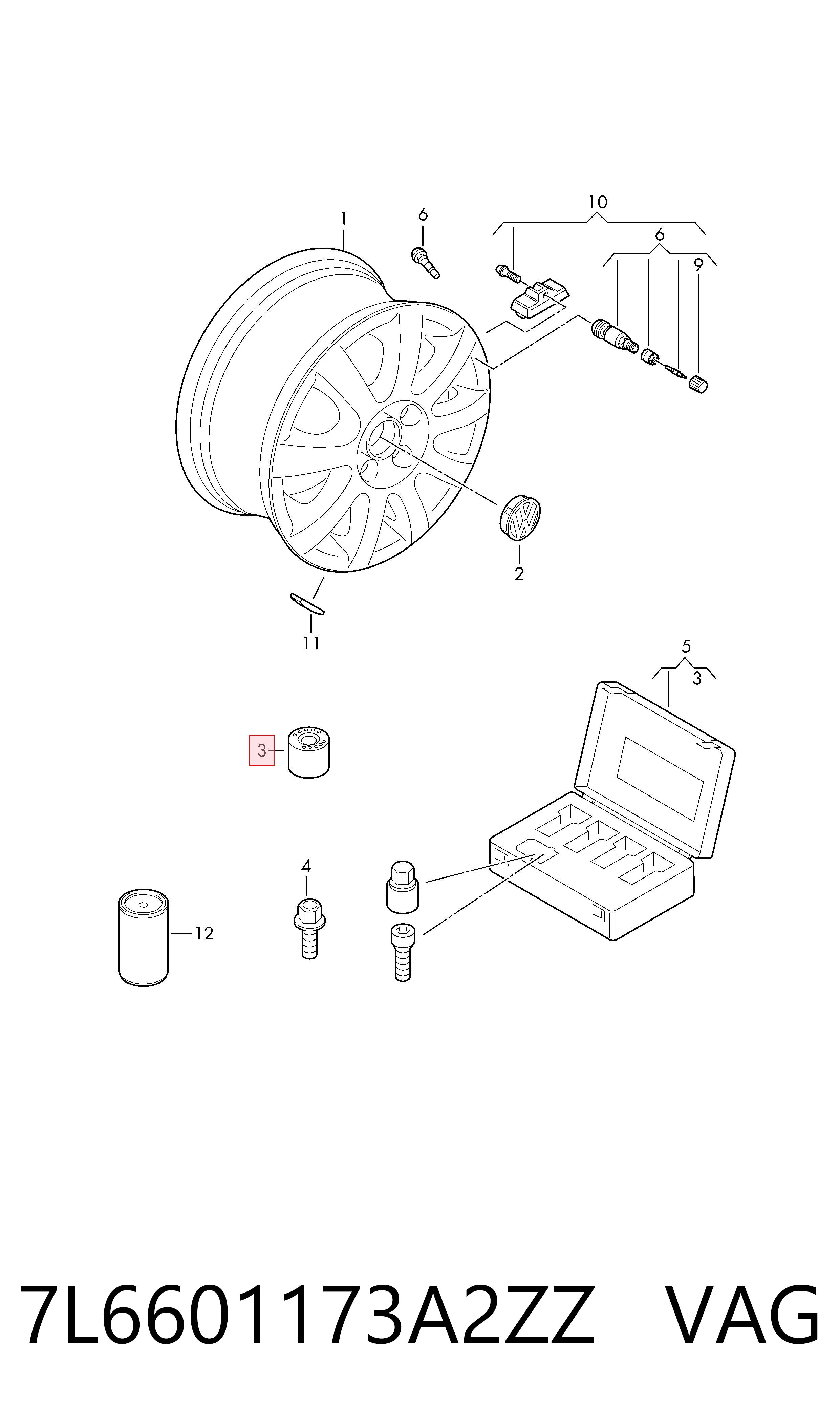 7L6601173A2ZZ VAG Ковпаки на колеса