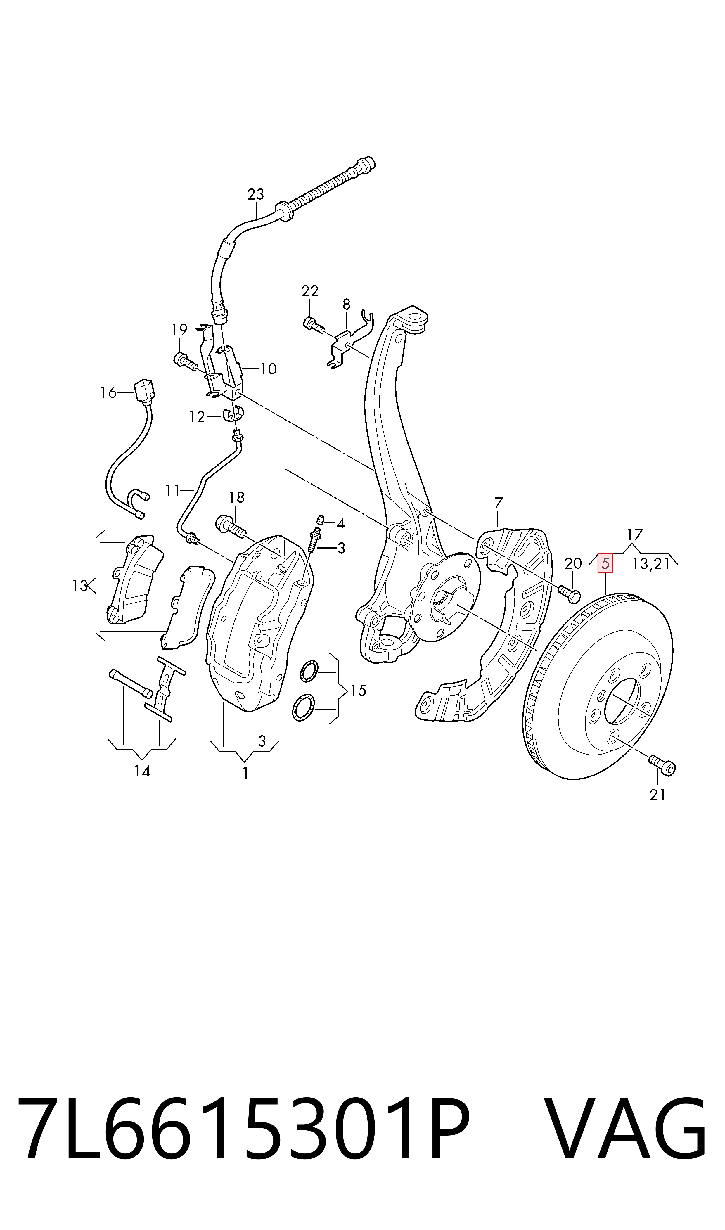 Диск переднього гальма VAG 7L6615301P ціна, від 135.86 USD