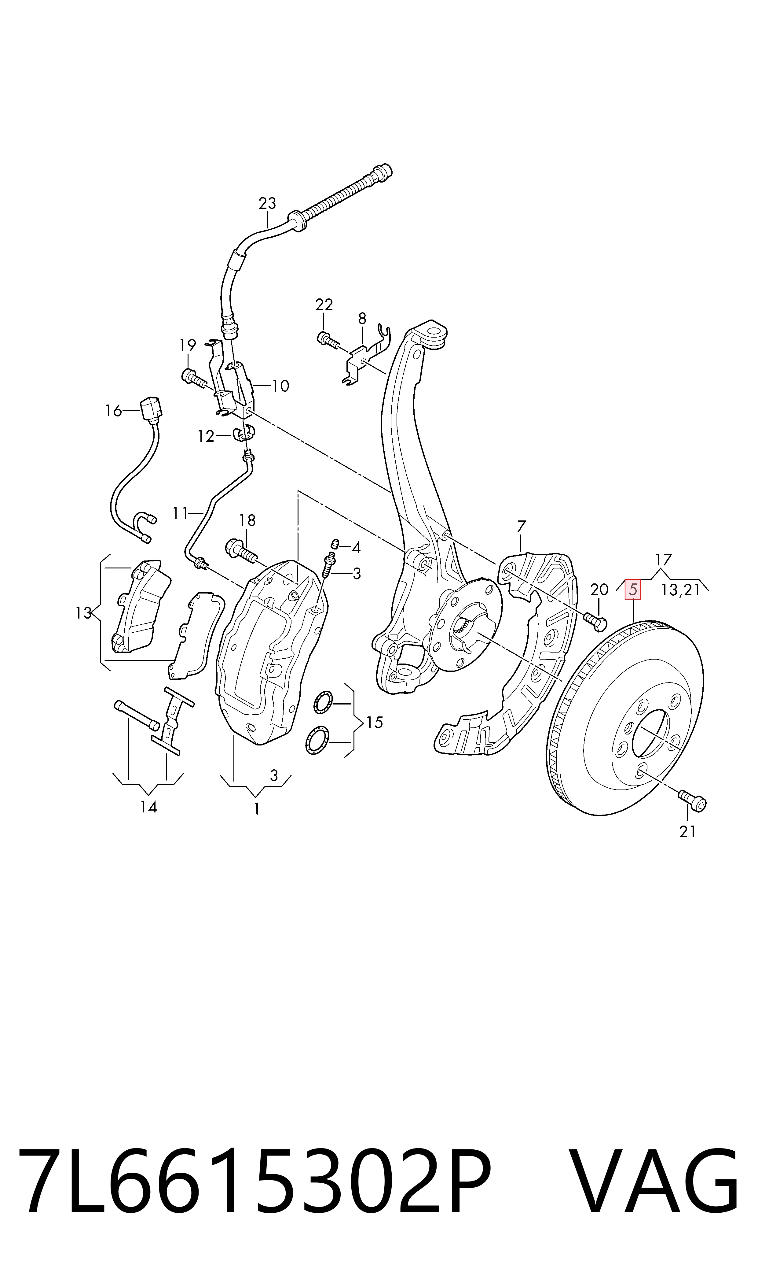 Диск переднього гальма VAG 7L6615302P ціна, від 191.39 USD