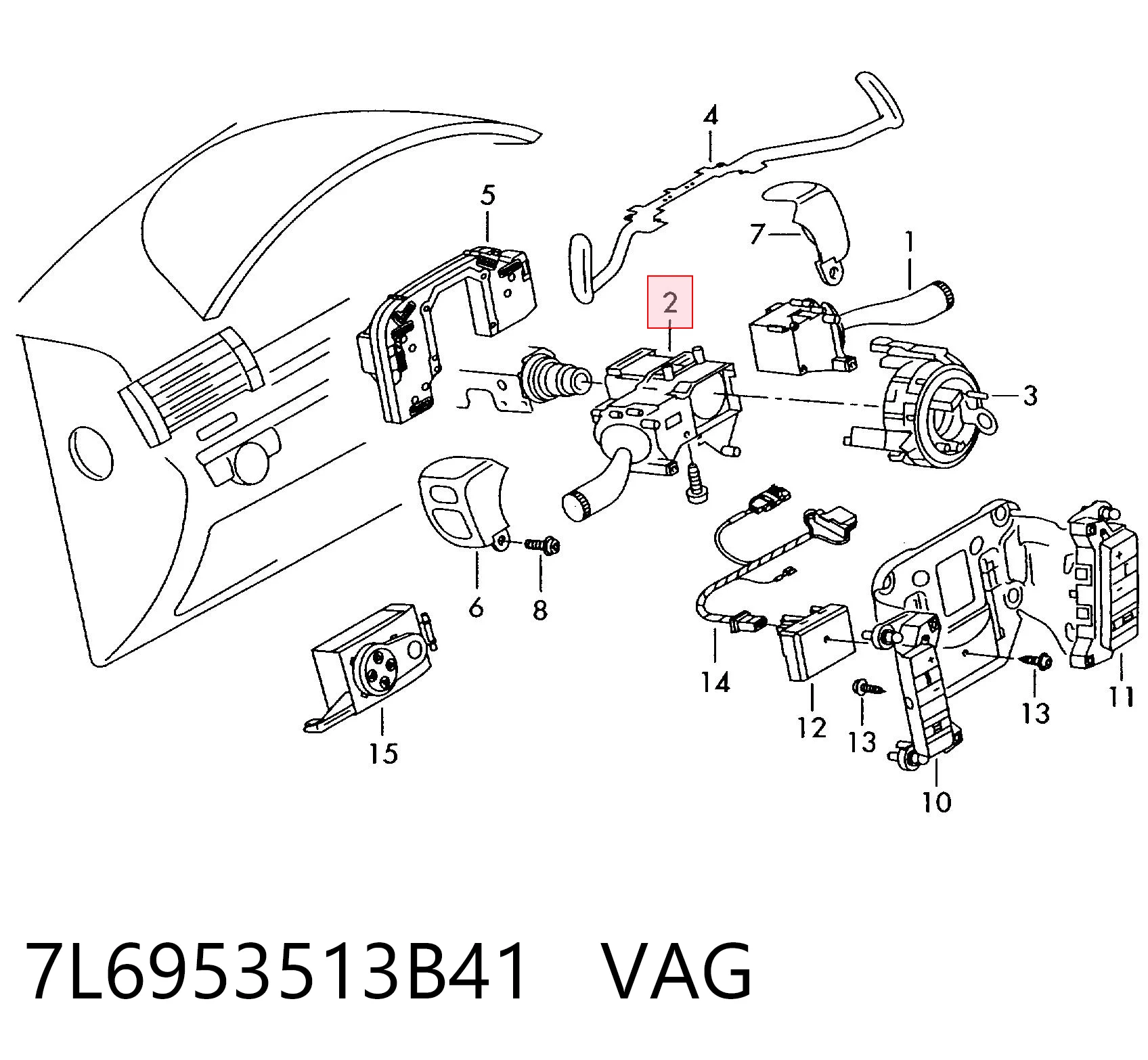 7L6953513B41 VAG Перемикач підрульовий, лівий