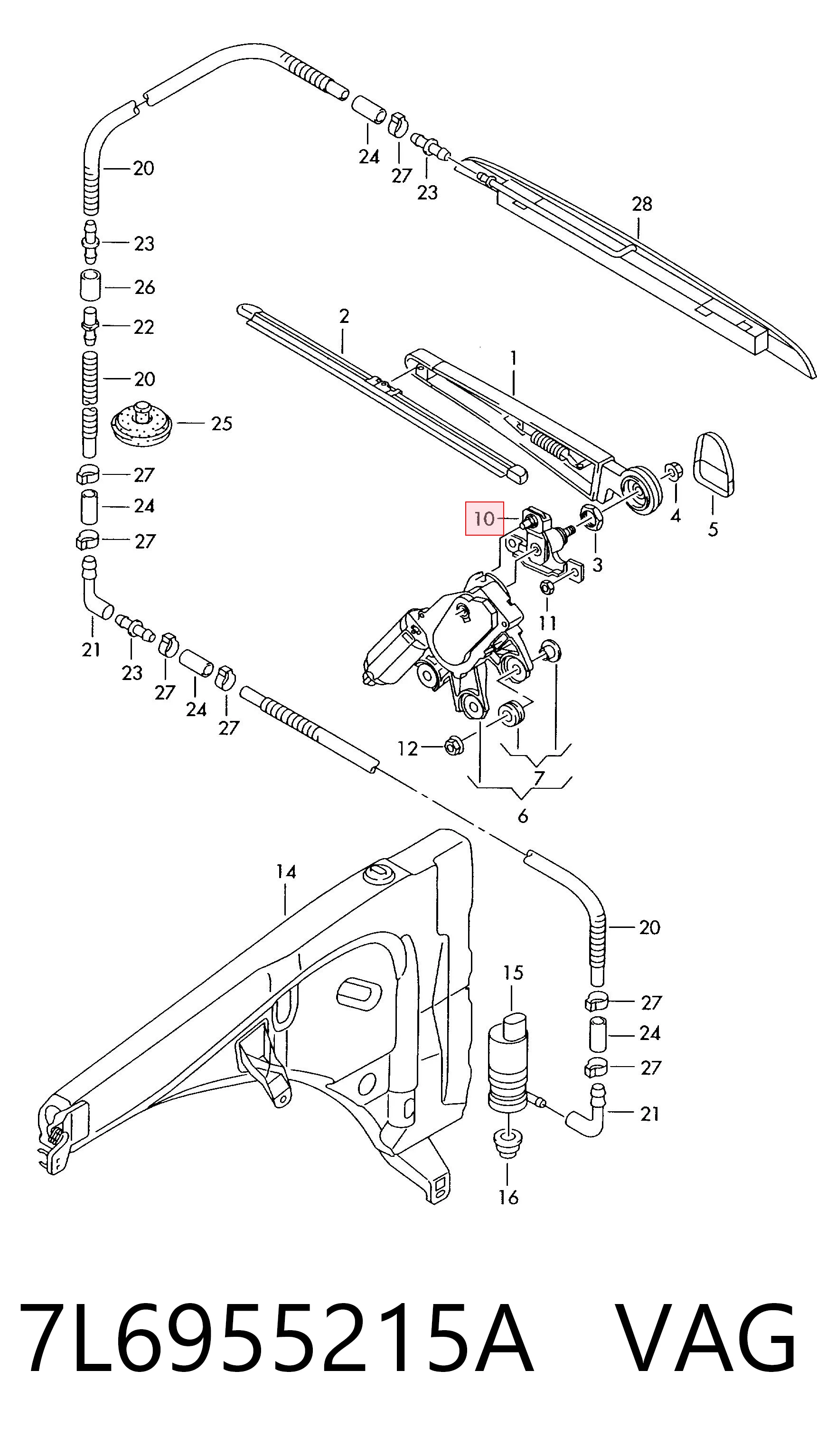 7L6955215A VAG Трапеція склоочисника