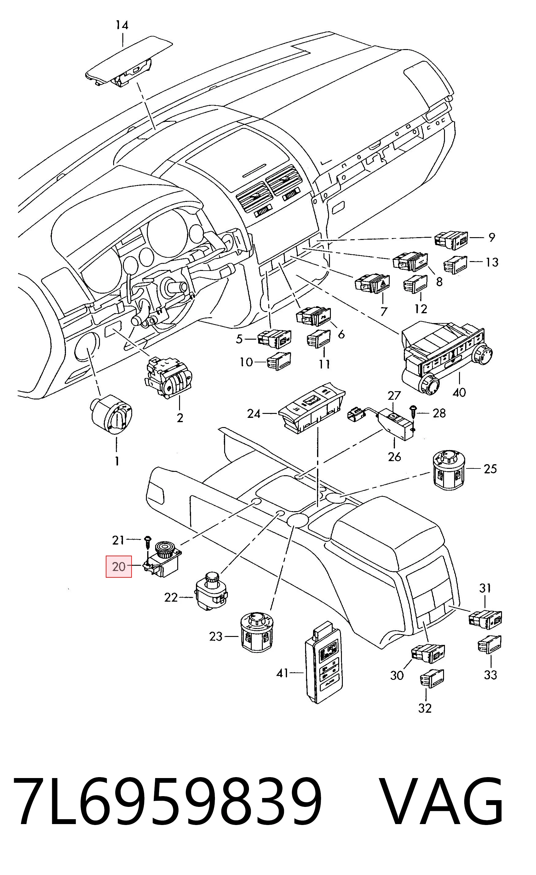 7L6959839 VAG Кнопка запуску двигуна