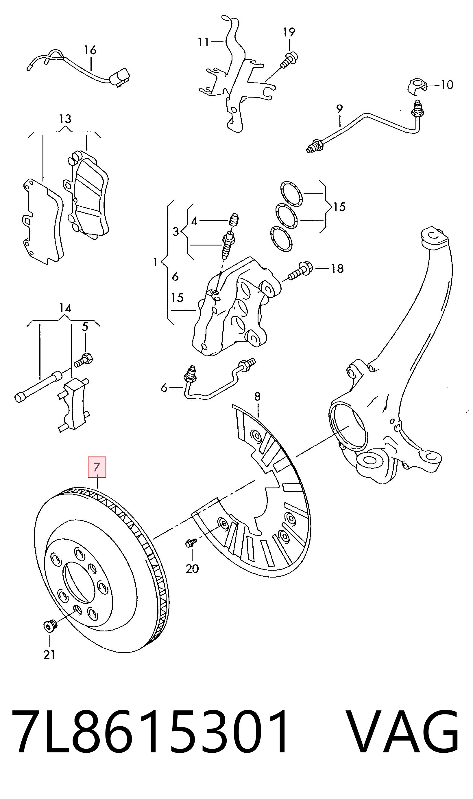 Диск переднього гальма VAG 7L8615301 ціна, від 63.35 USD