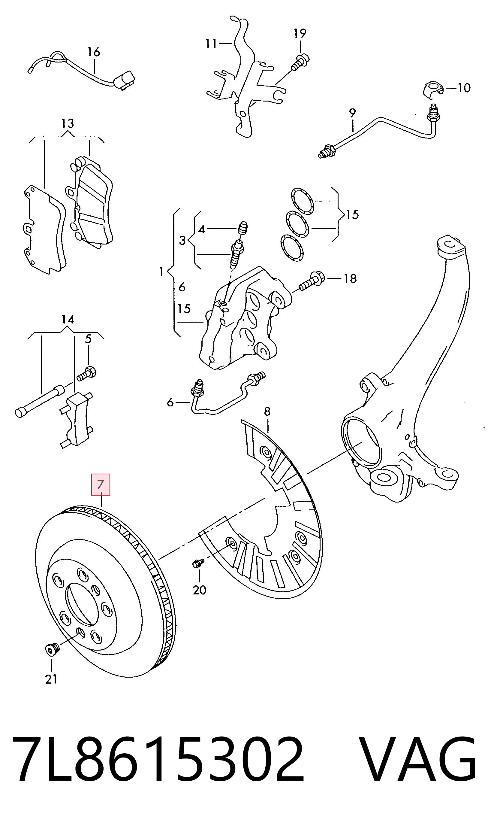 Диск переднього гальма VAG 7L8615302 ціна, від 63.13 USD