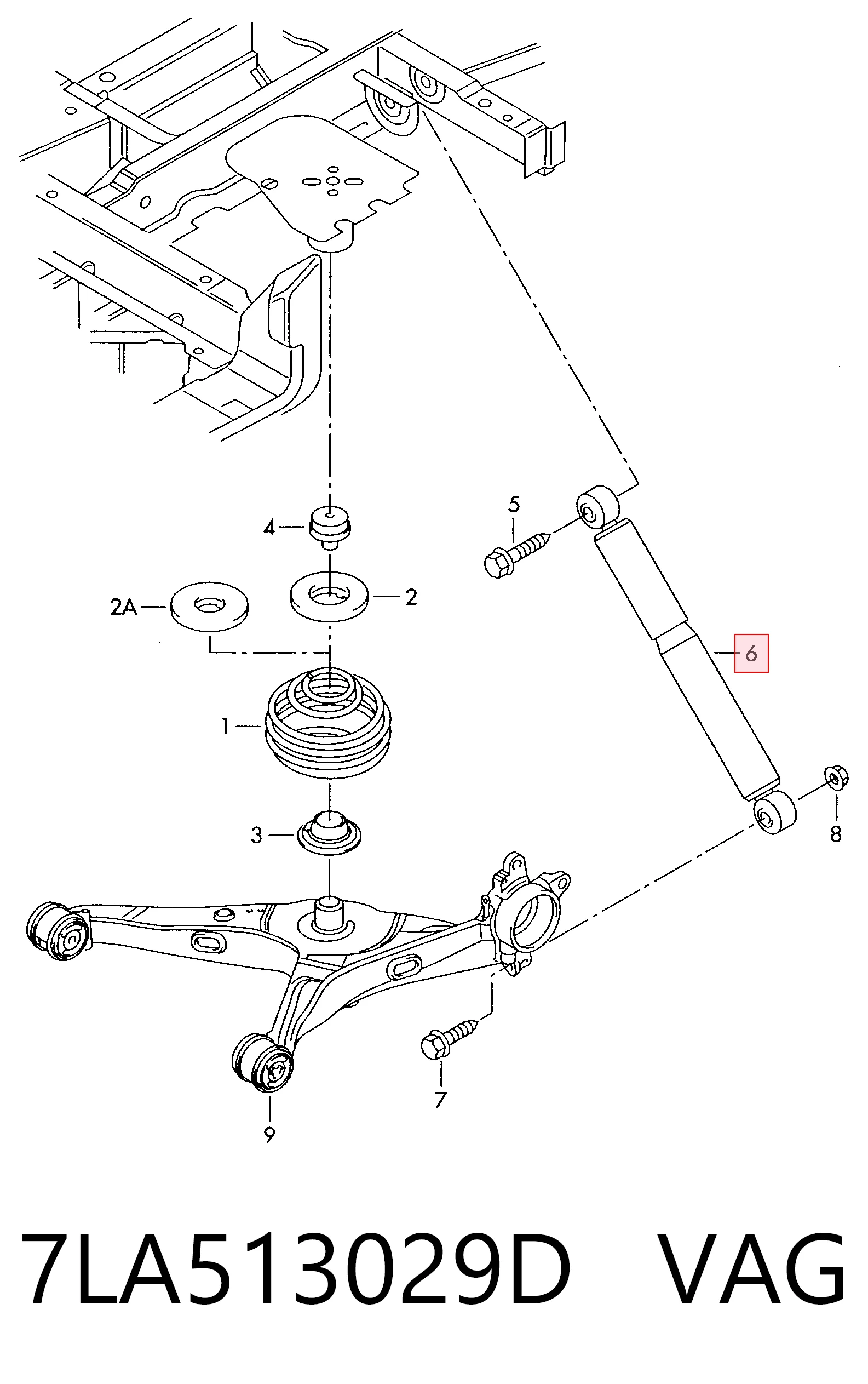 7LA513029D VAG Амортизатори задні