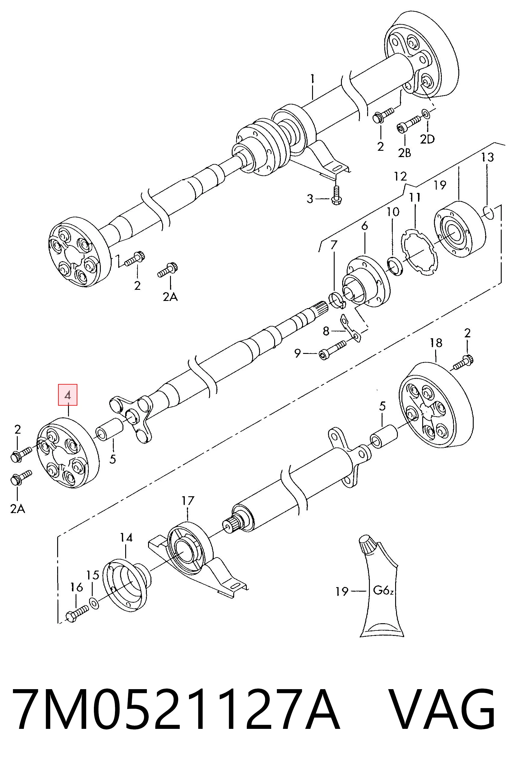 Муфта кардана еластична, передня AND 3L521002