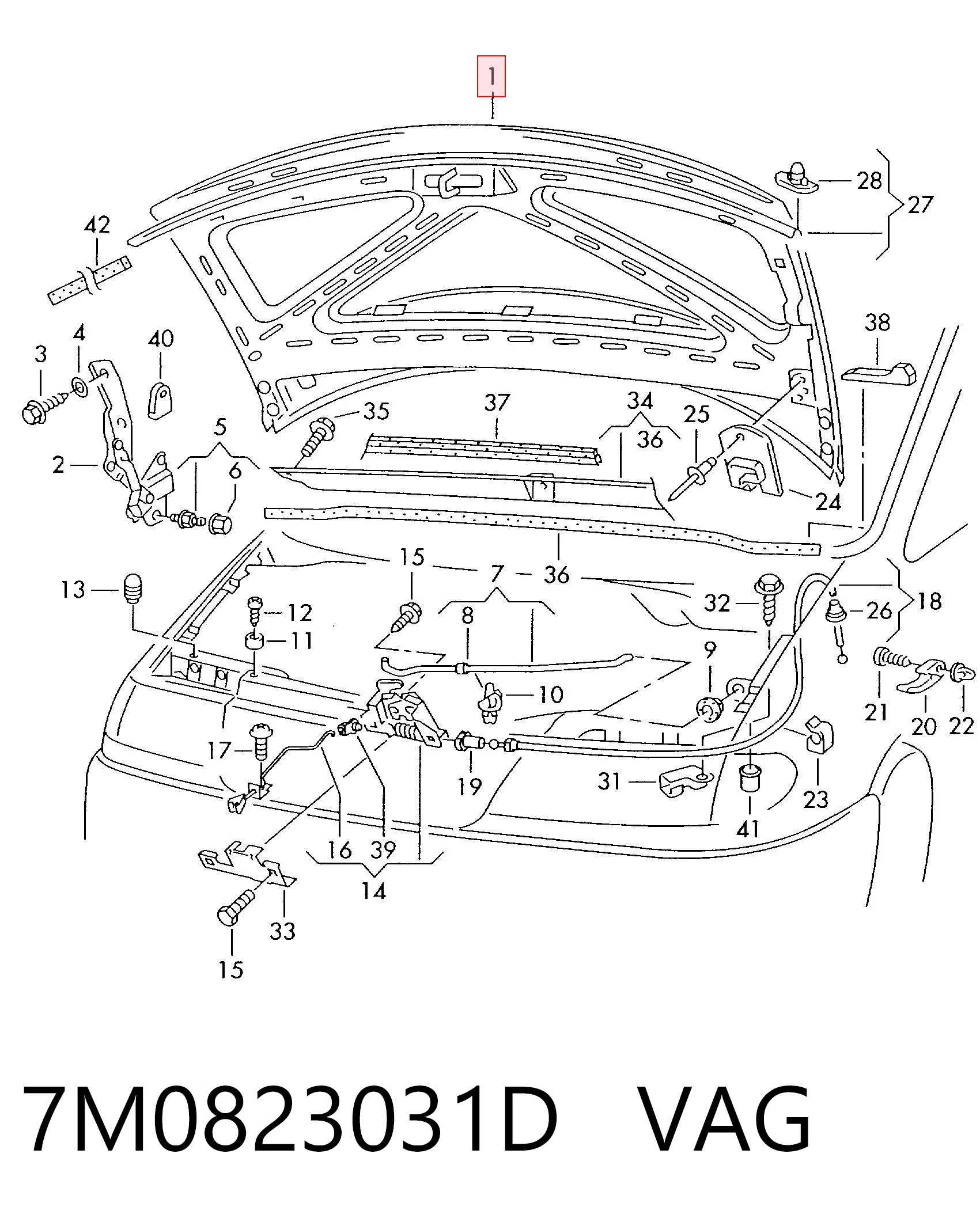 Капот Ford Galaxy I VX мінівен (WGR) (1994 - 2000) ціна, від 42.47 USD
