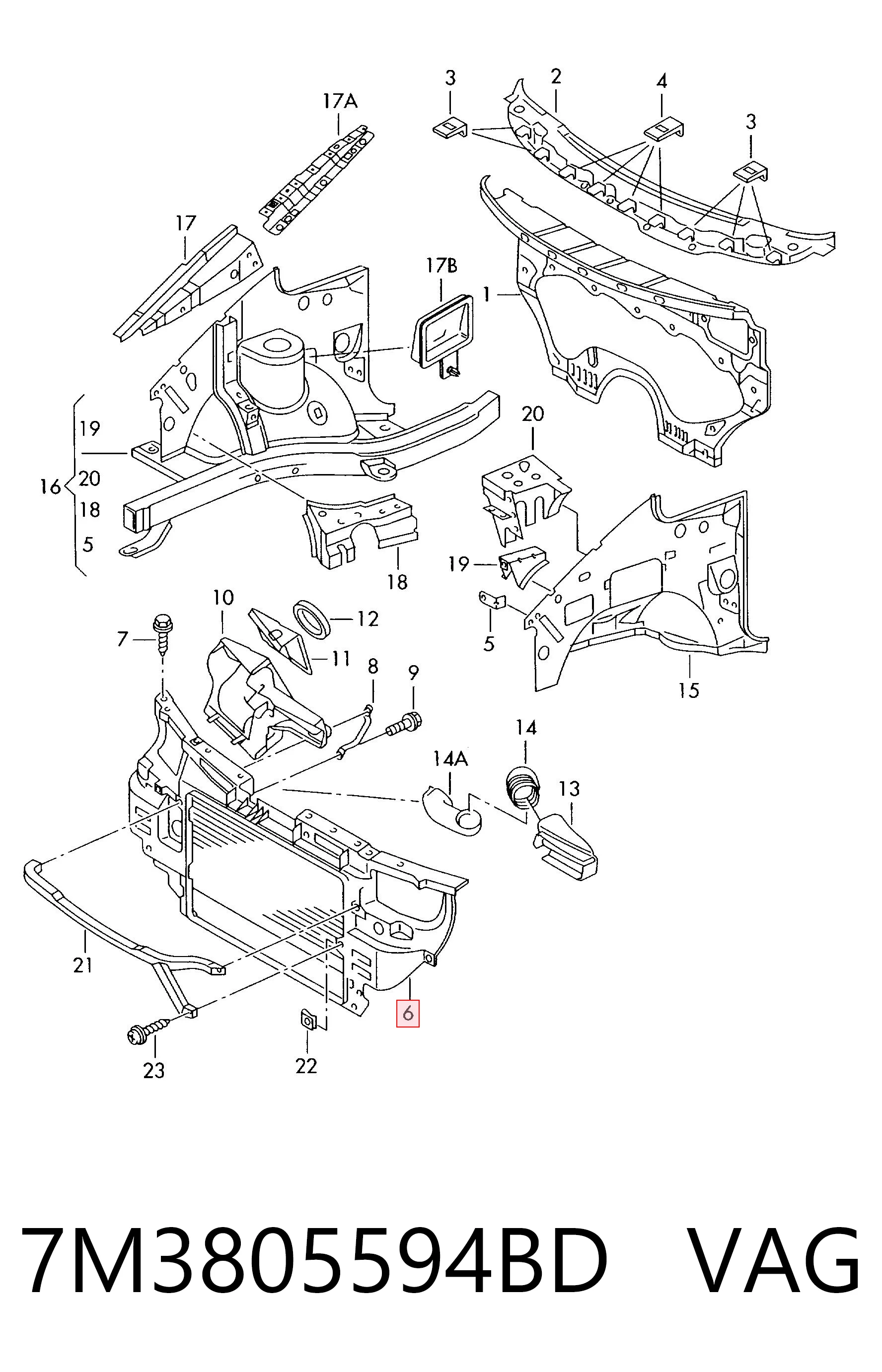 Панель передня Seat Alhambra мінівен (7V8, 7V9) (1996 - 2010) ціна, від 99.09 USD