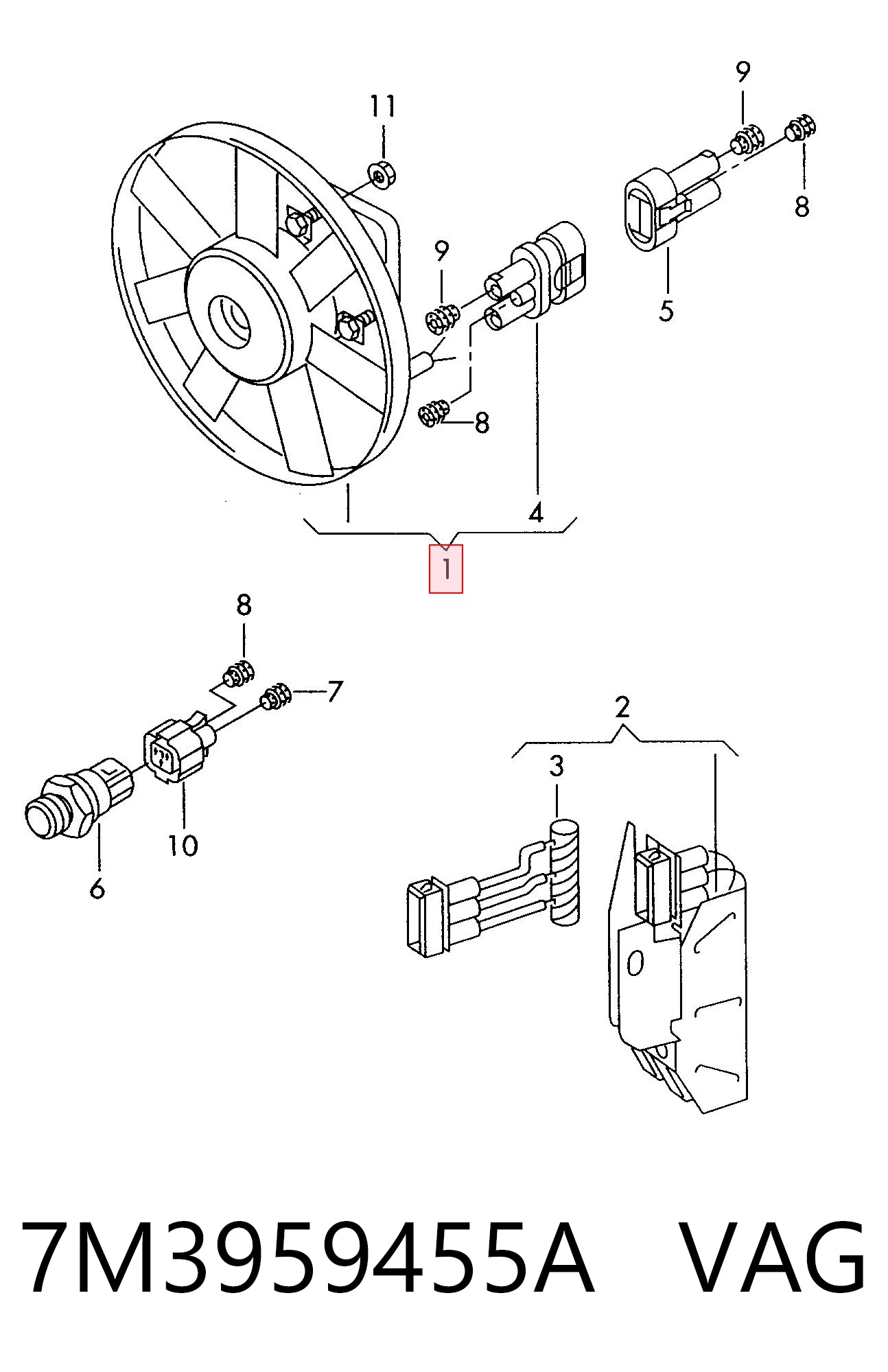 Купити 986338003 Bosch Електровентилятор охолодження в зборі (двигун + крильчатка)