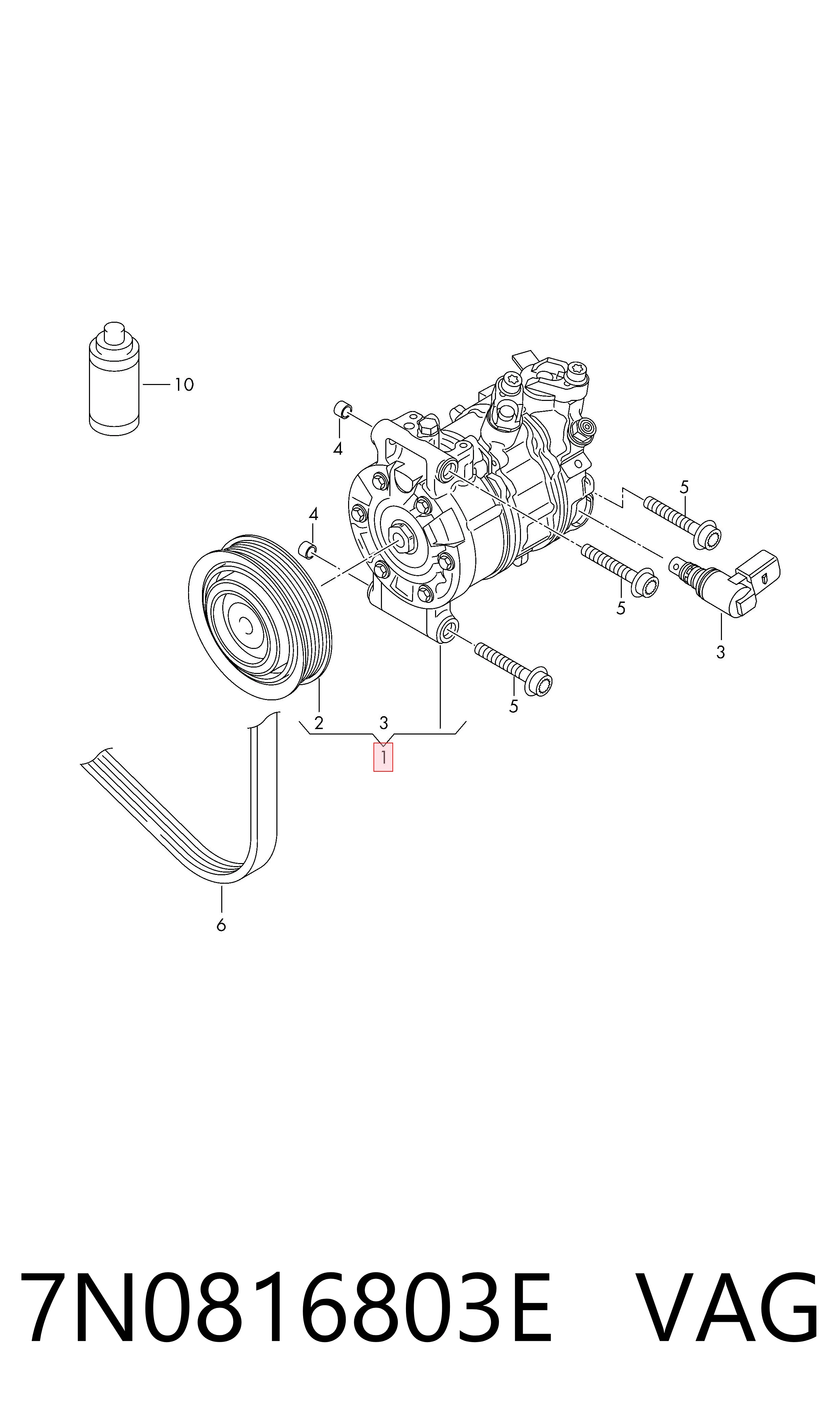 Компресор системи кондиціювання Sanden PXC16BS006N ціна, від 276.58 USD