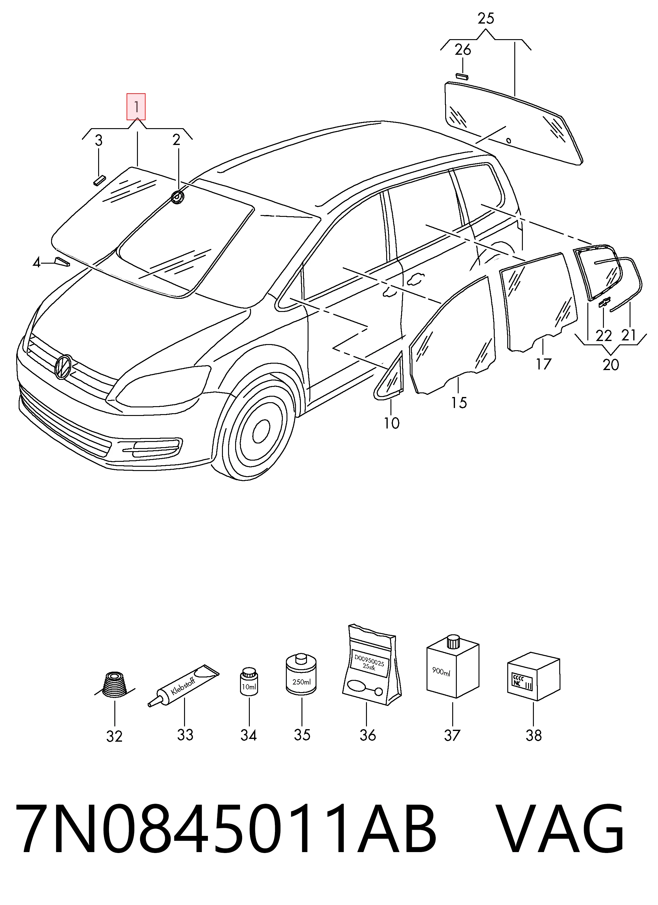 7616ACDGYMVWZ1B Sekurit Автомобільне скло