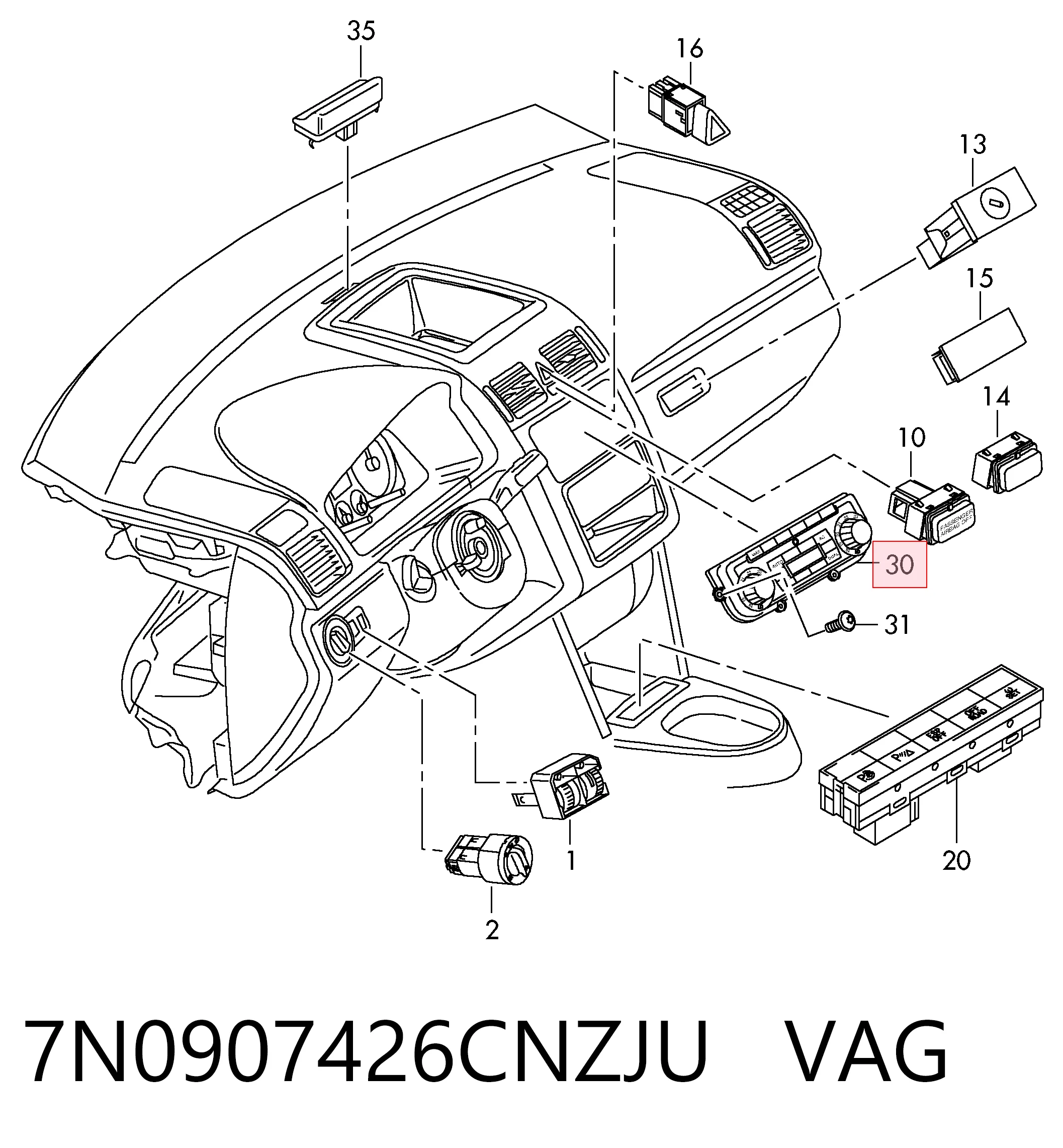 7N0907426CNZJU VAG Механізм управління кондиціонером