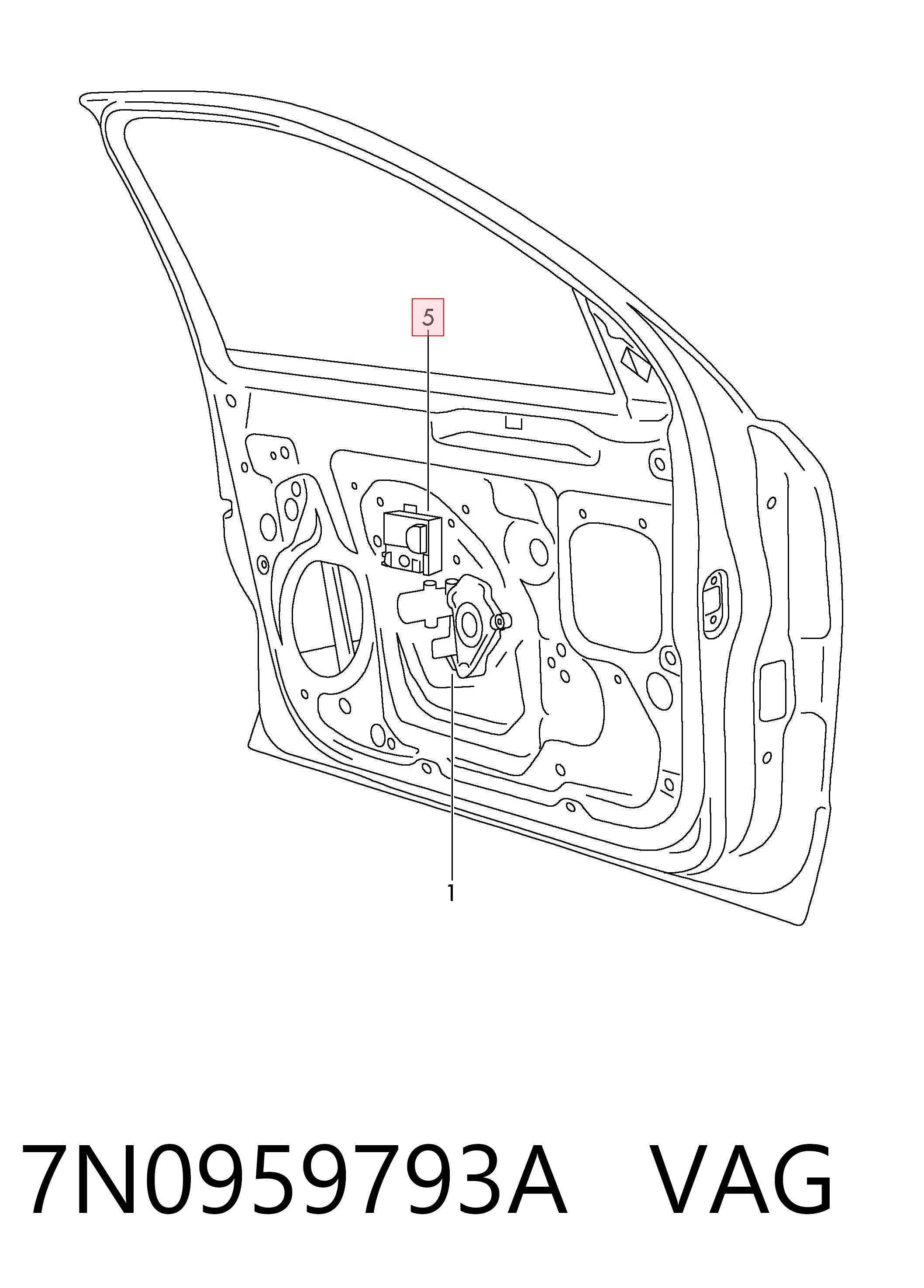 7N0959793A VAG Блок комфорту передніх дверей