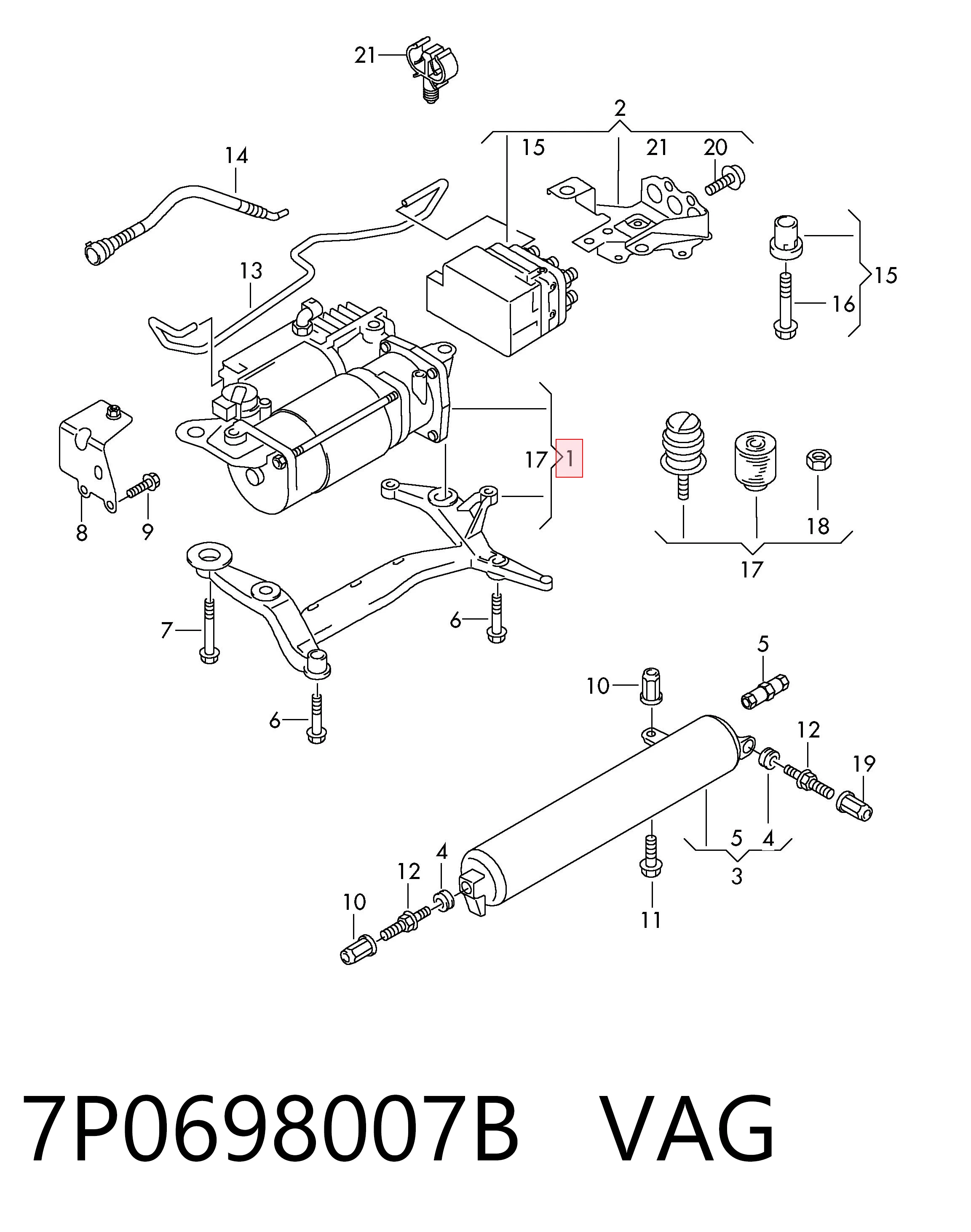 7P0698007B VAG Компресор пневмоподвески