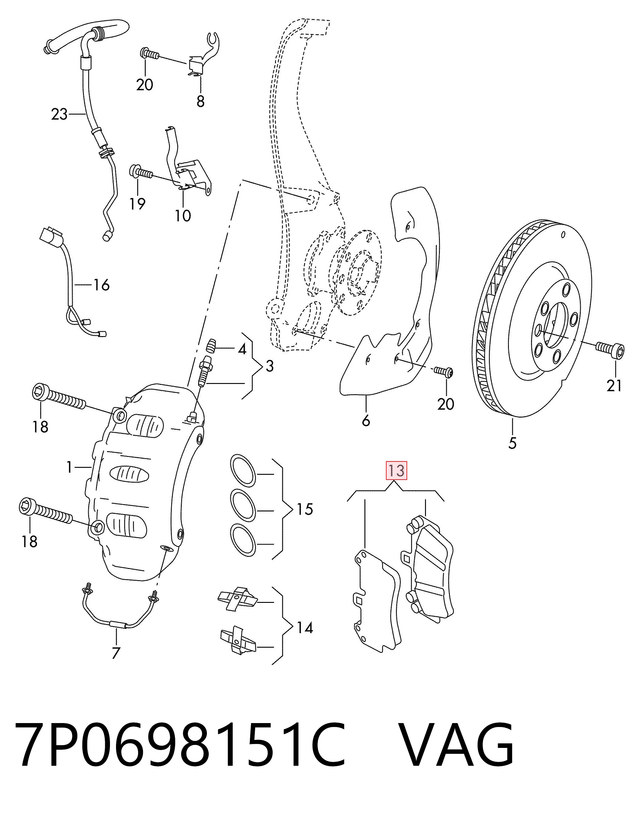 Гальмівні колодки VAG 7P0698151C ціна, від 130.09 USD