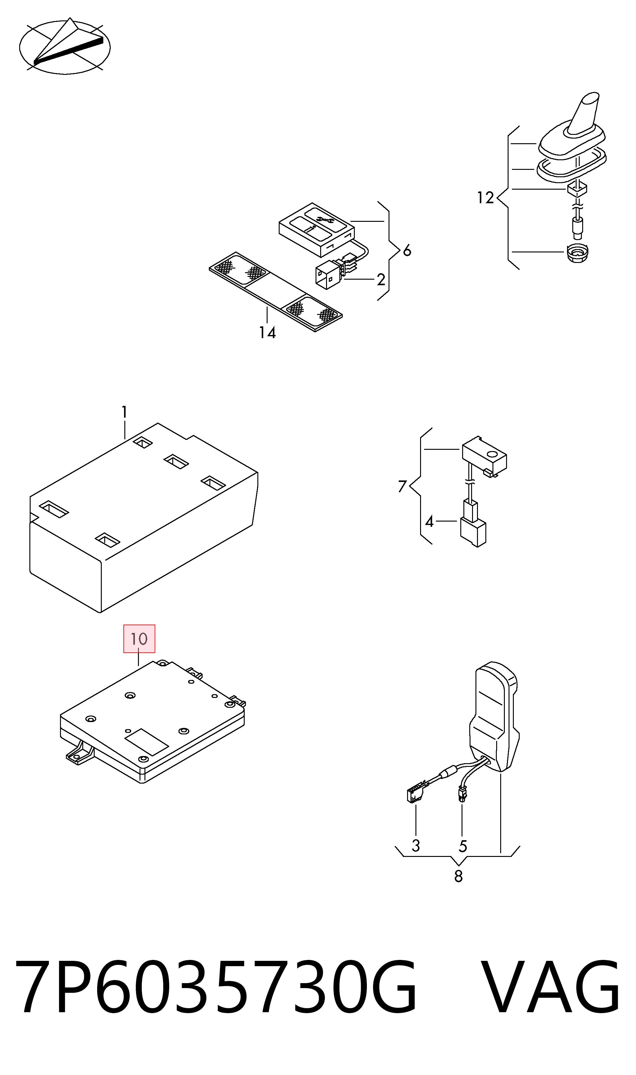 7P6035730G VAG Блок керування Bluetooth