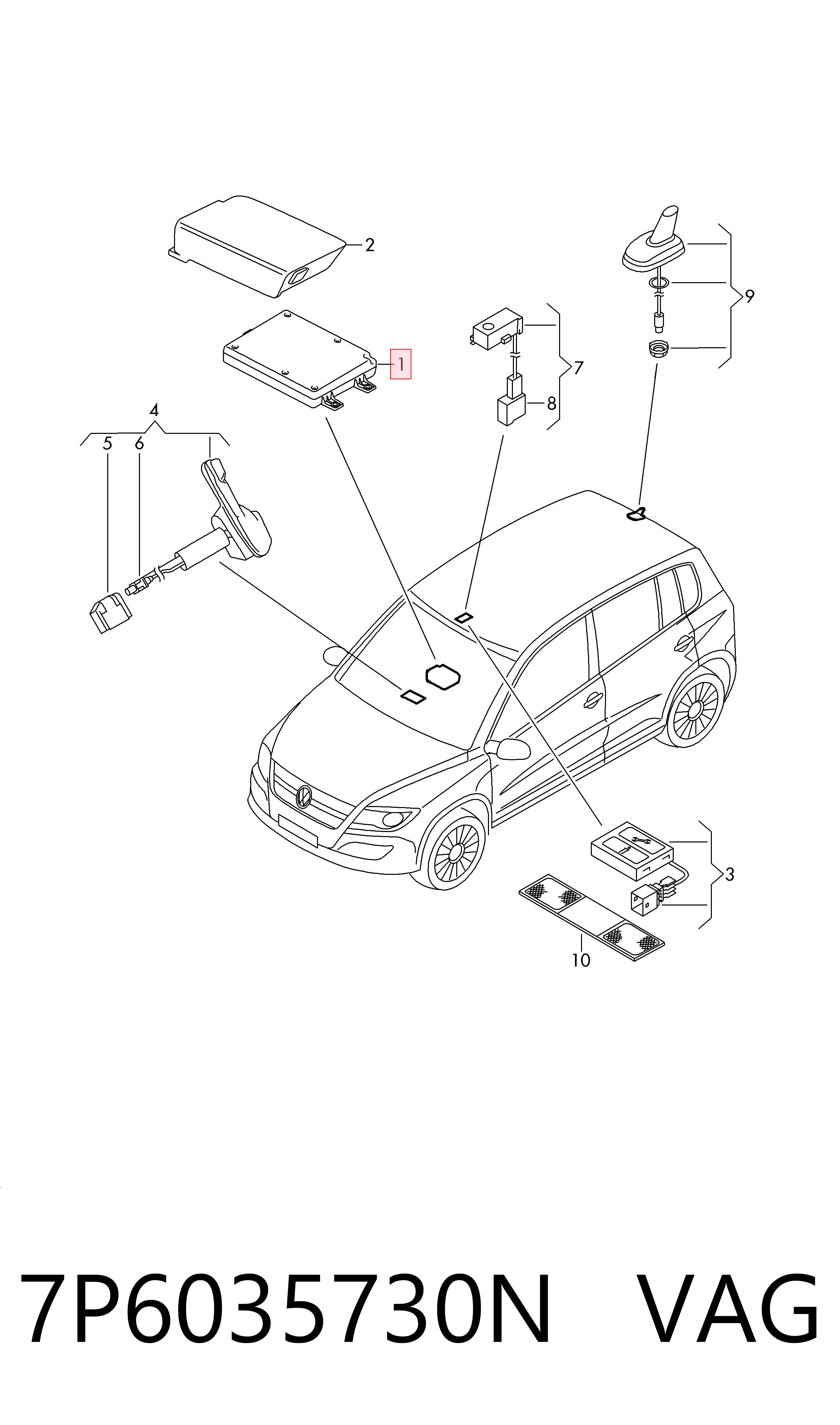 7P6035730N VAG Блок керування Bluetooth