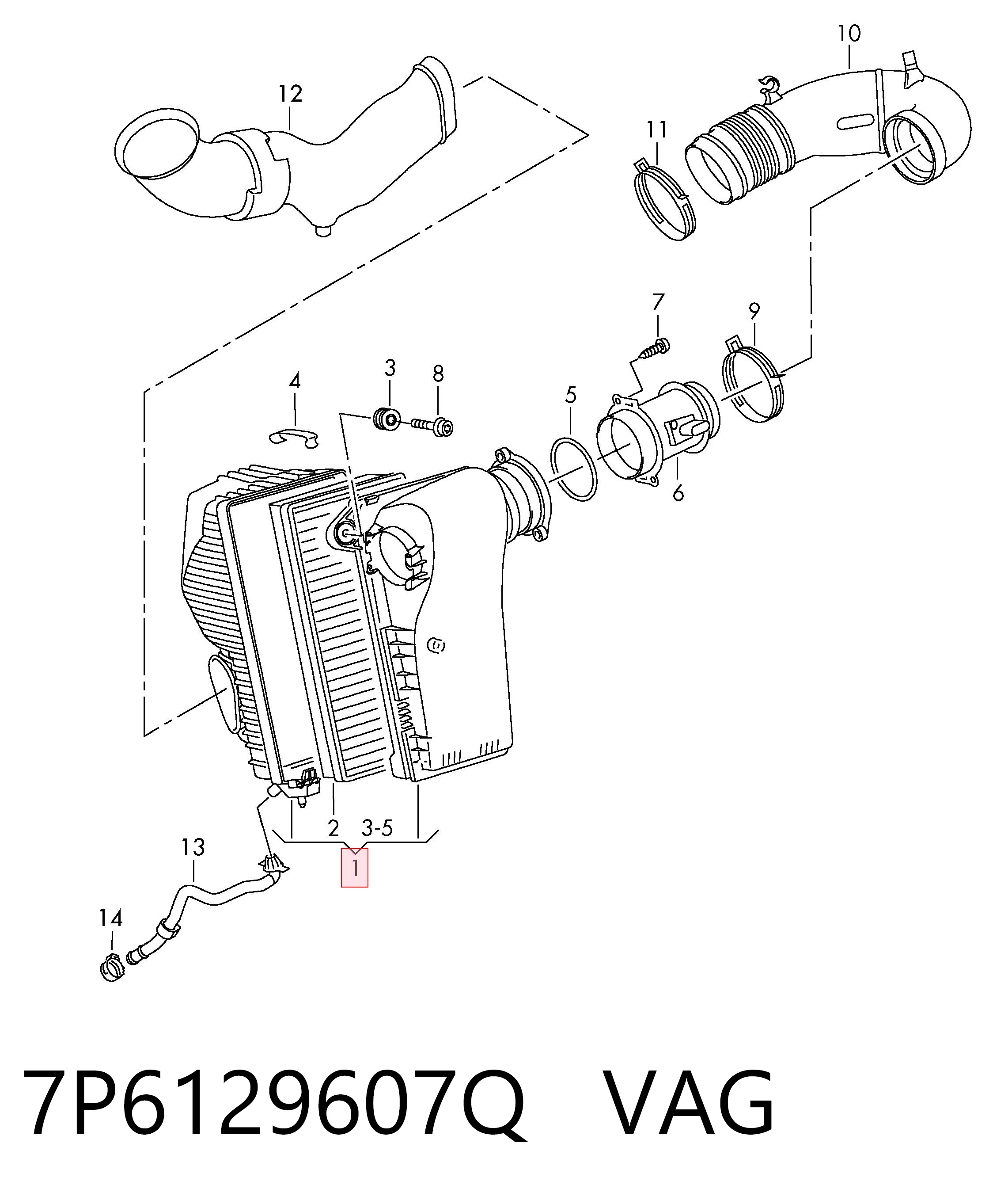 7P6129607Q VAG Коробка фільтра