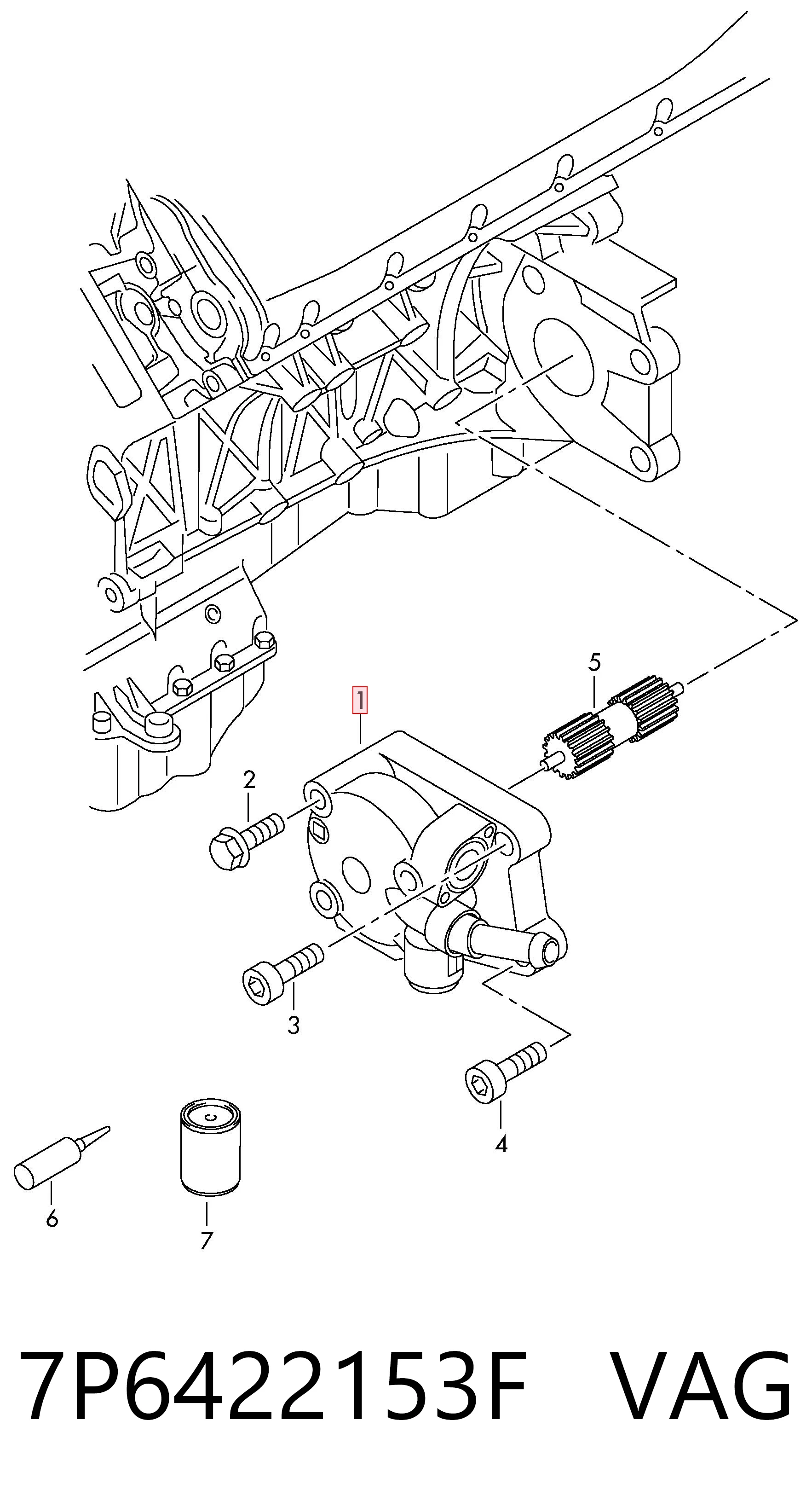 Купити 7P6422153F VAG Насос гідравліки