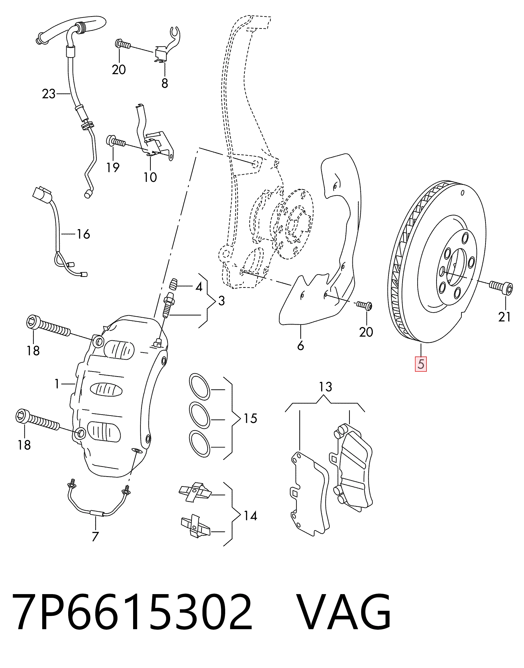 7P6615302 VAG Гальмо дискове переднє