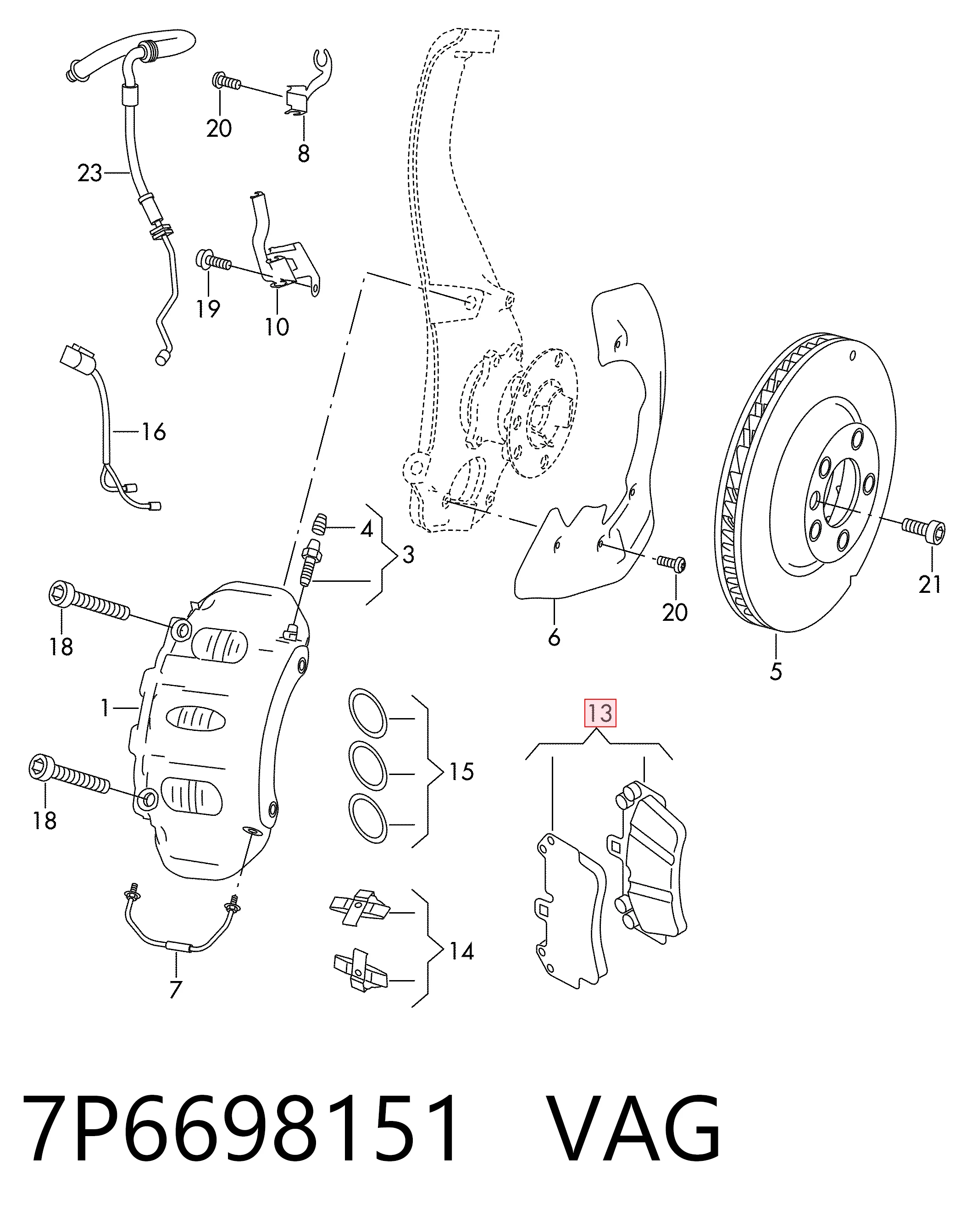 7P6698151 VAG Передні гальмівні колодки