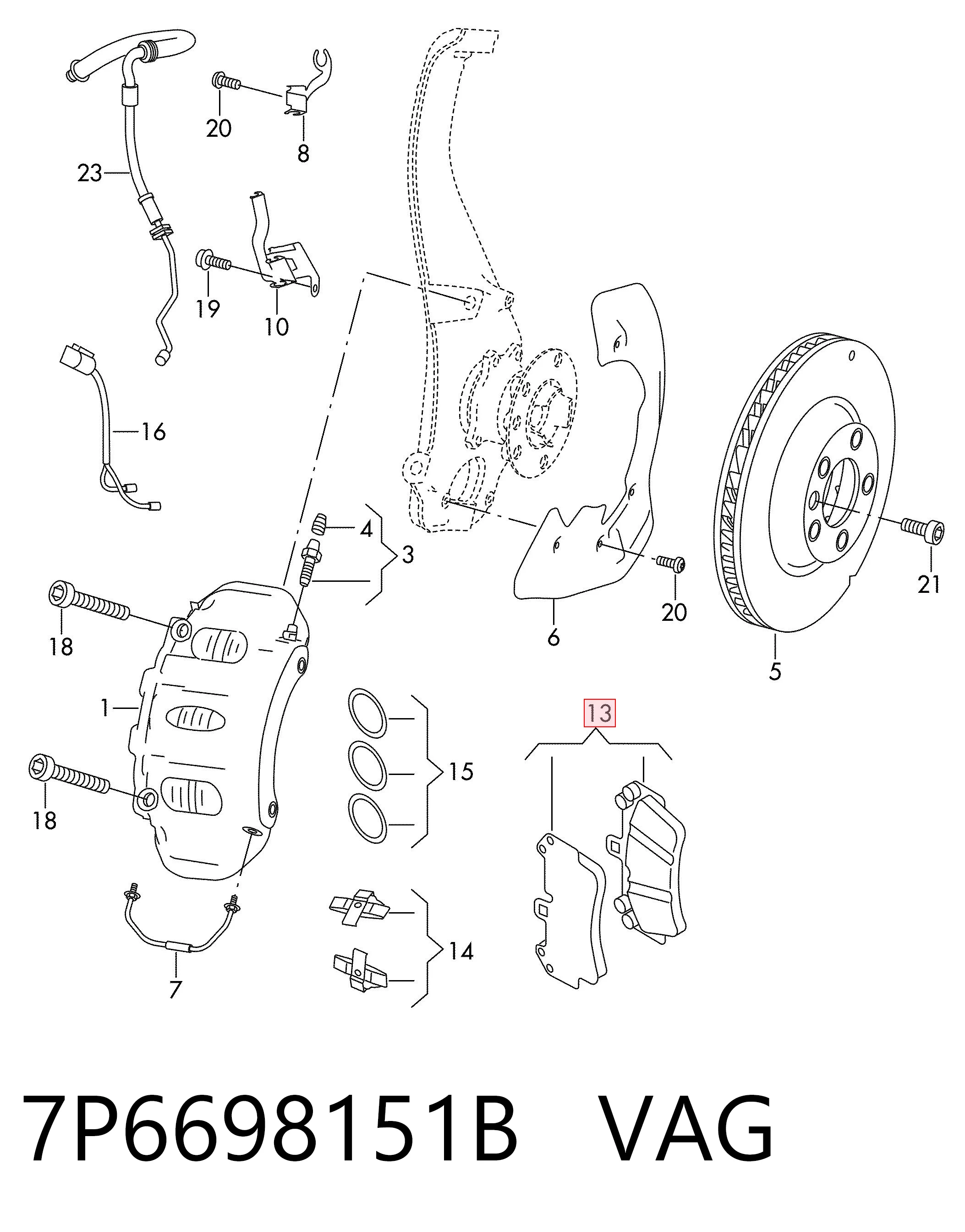 7P6698151B VAG Передні гальмівні колодки
