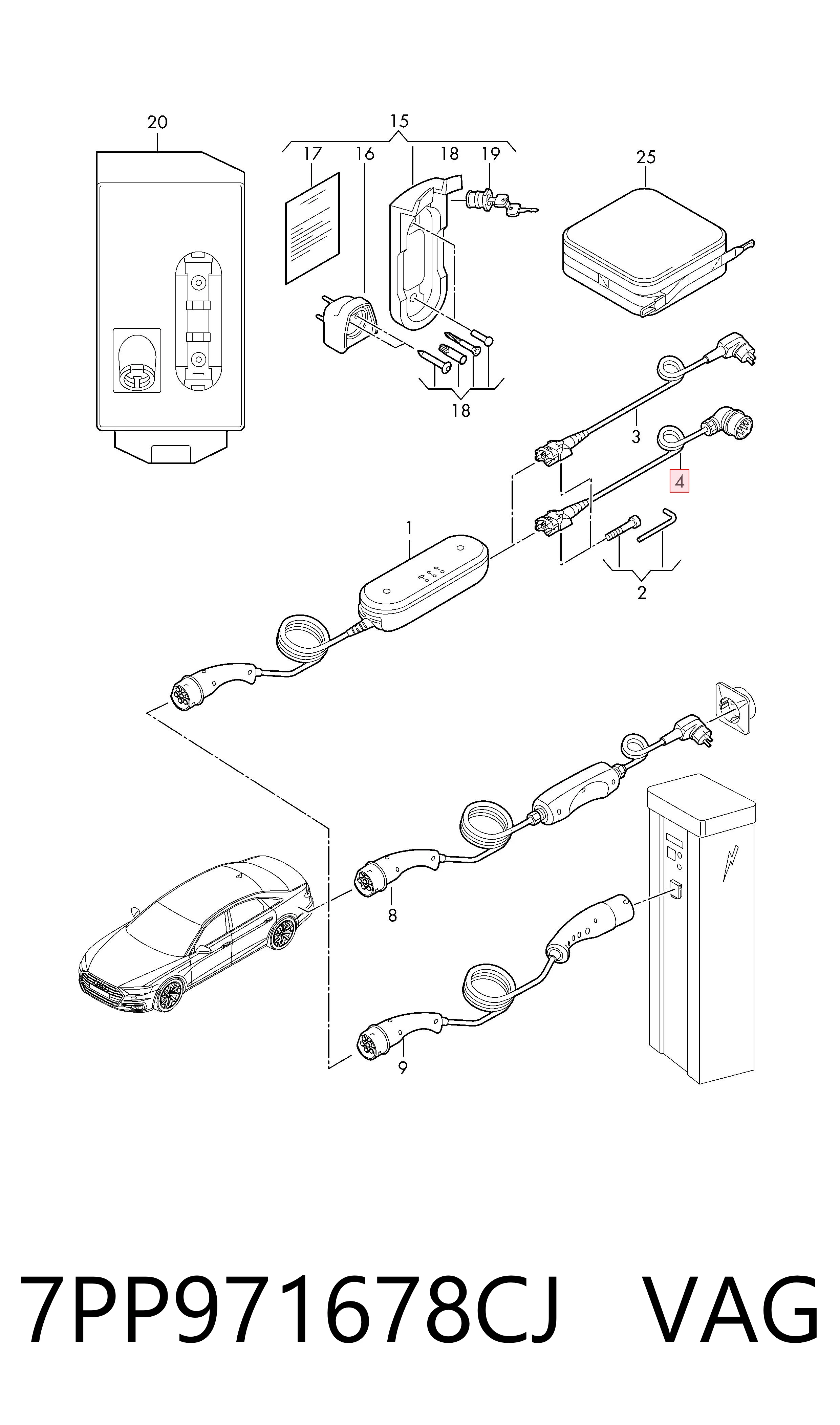 7PP971678GD Porsche Кабель для заряджання електромобіля
