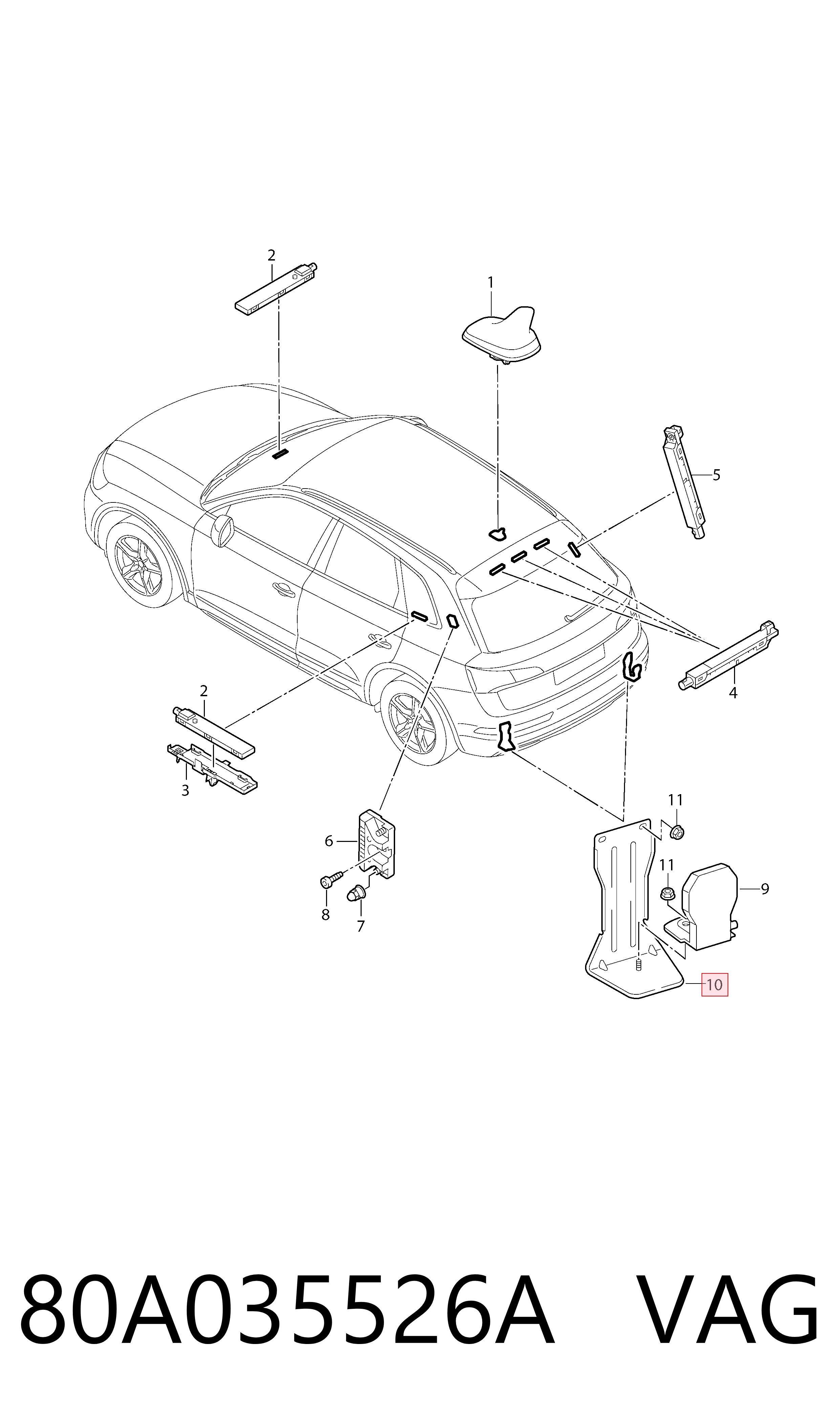  VAG 80A035526A ціна, від 6.91 USD