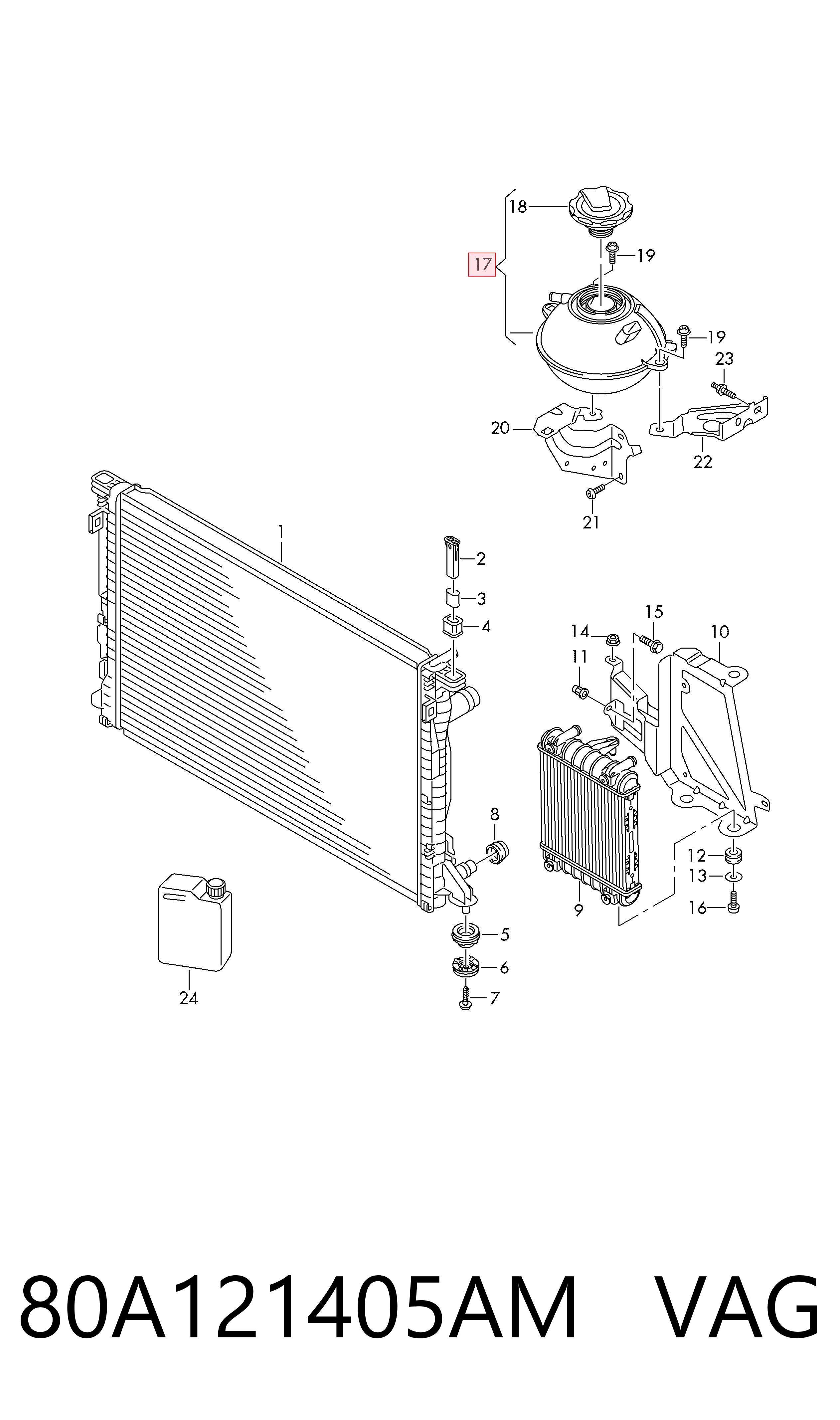 80A121405AM VAG Розширювальний бачок охолодження