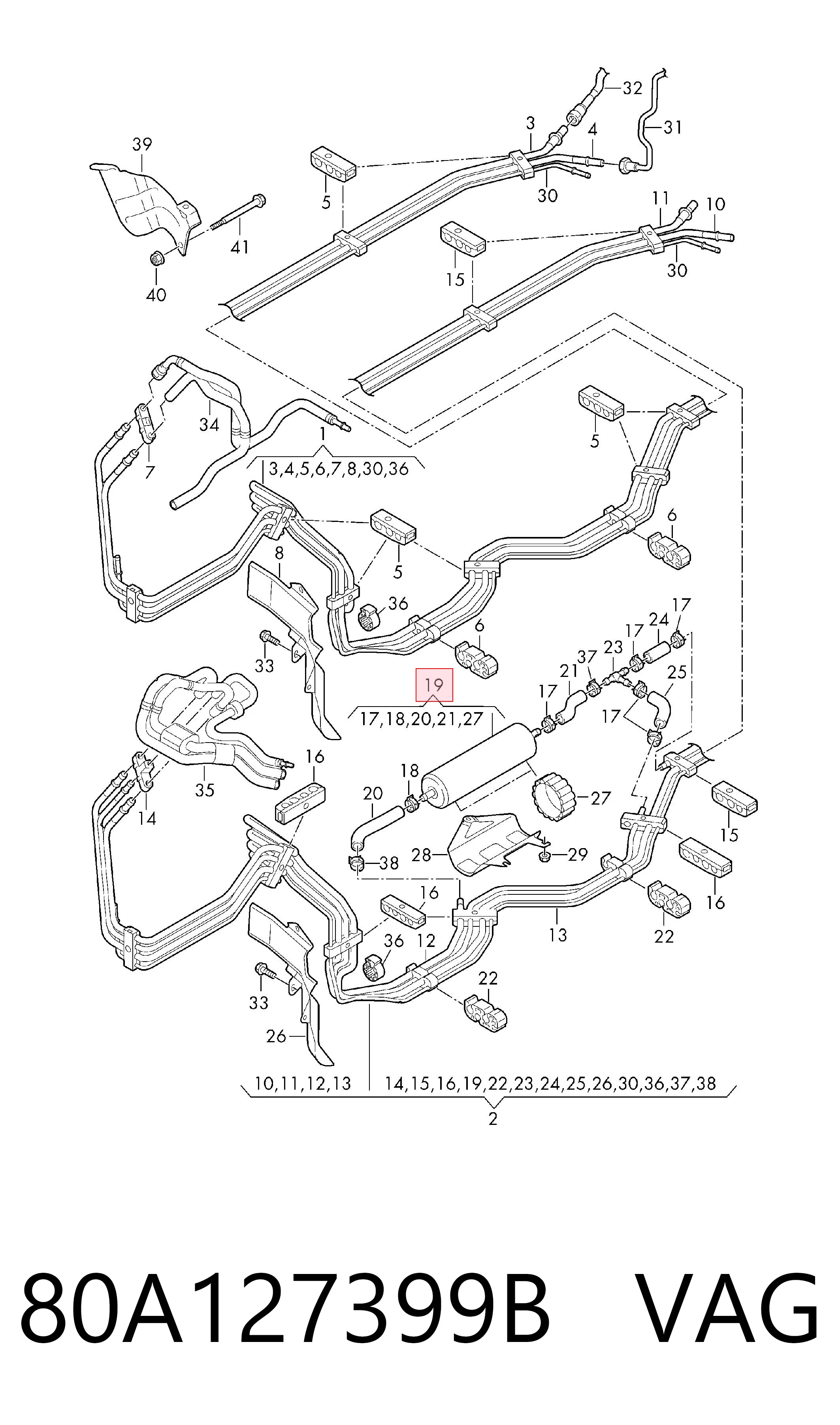 Фільтр тонкого очищення палива VAG 80A127399B ціна, від 79.28 USD