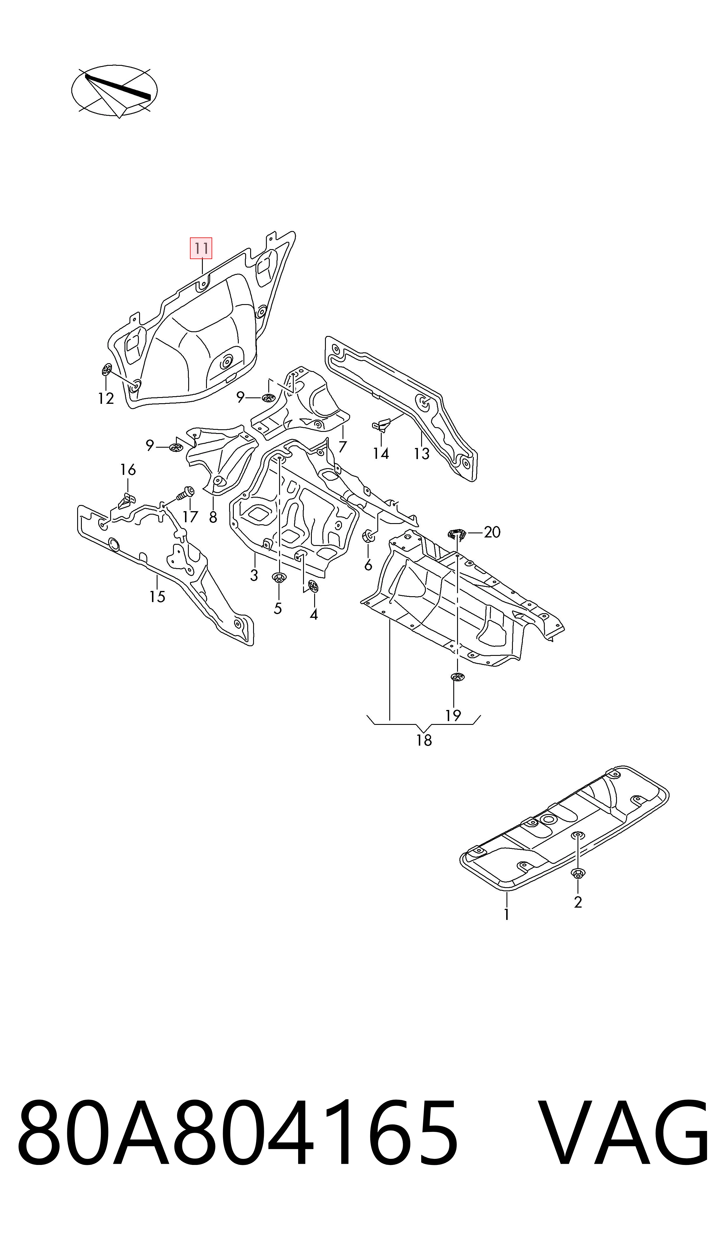  VAG 80A804165 ціна, від 32.38 USD