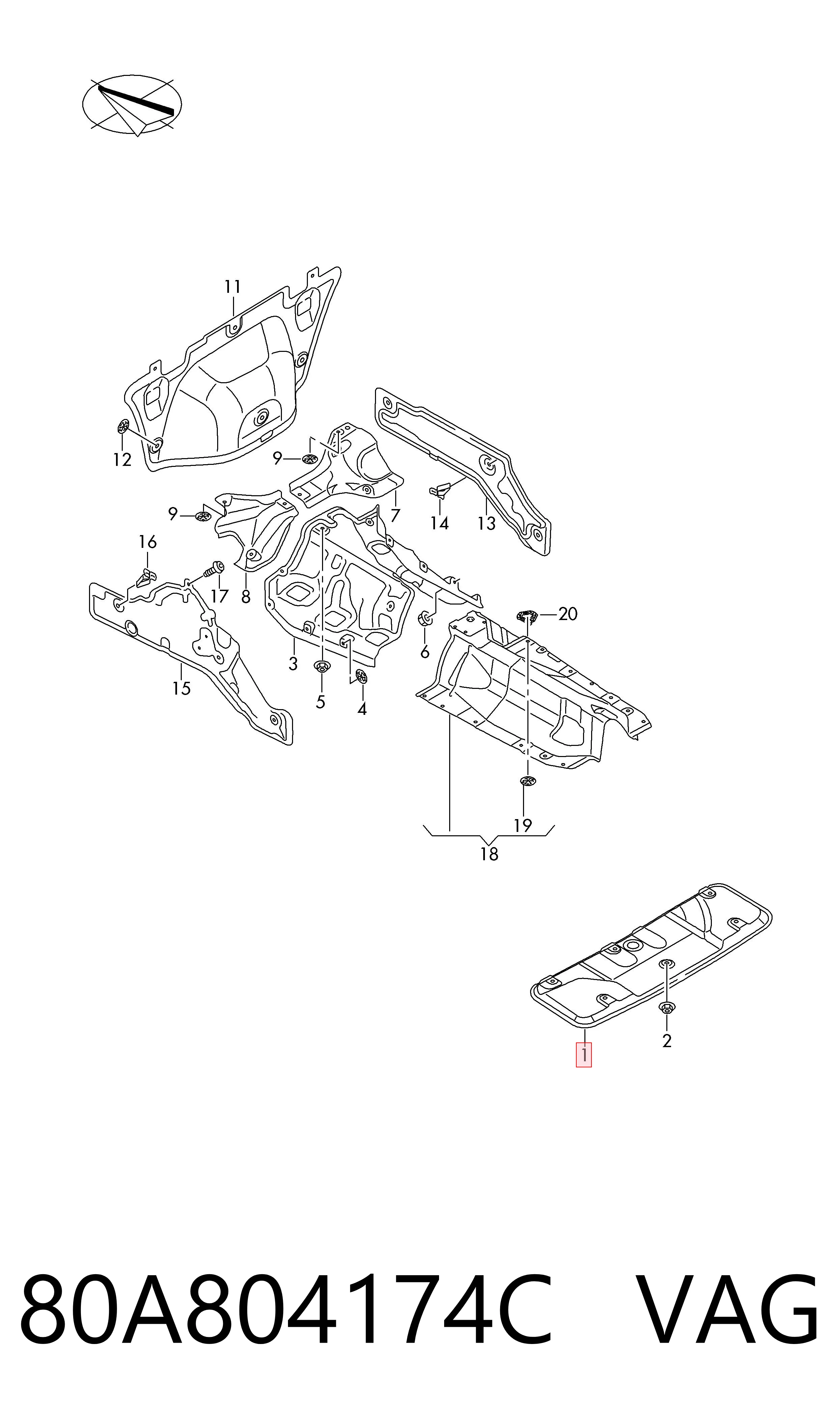 Купити 80A804174C VAG 