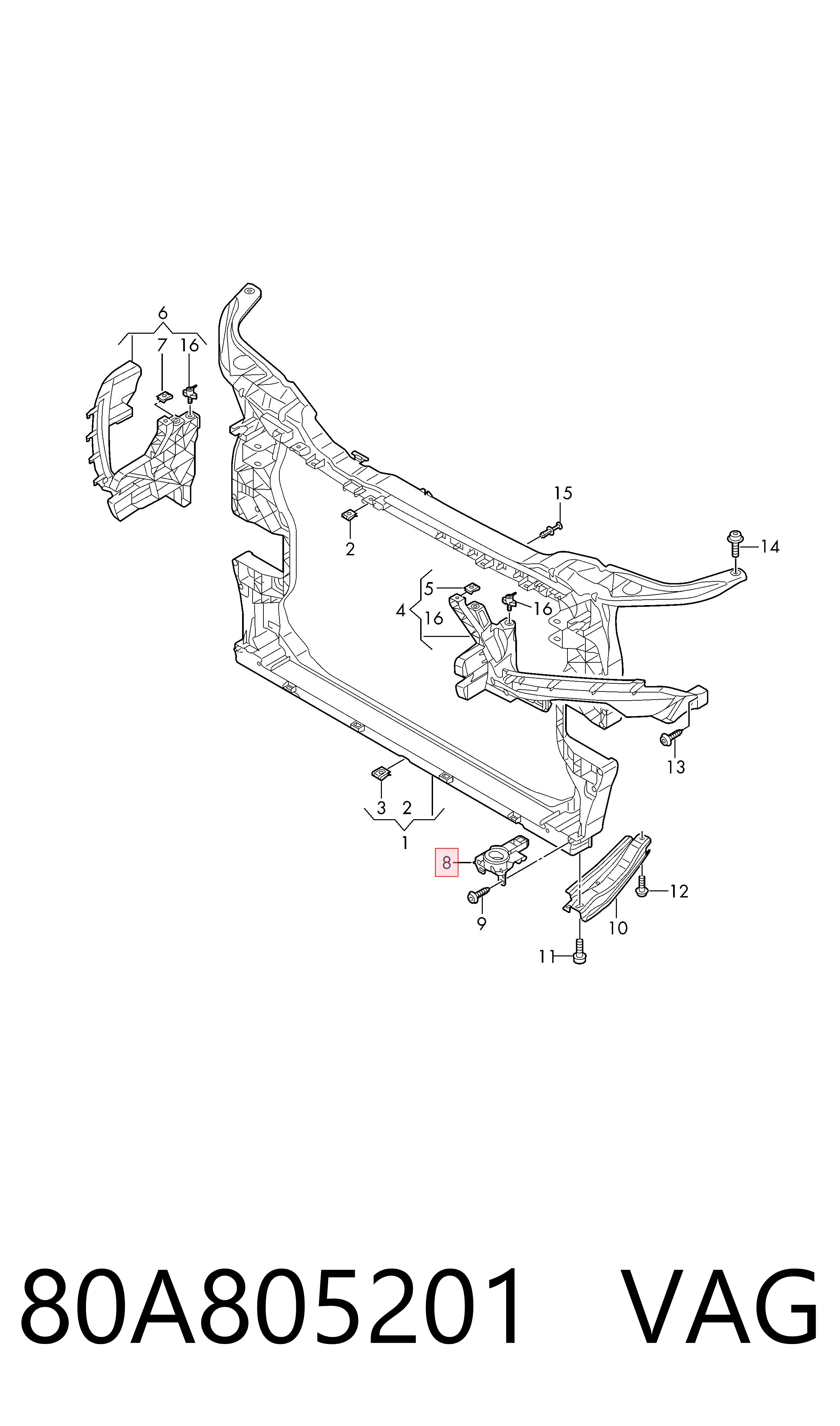 Купити 3L805039 AND Подушка радіатора охолодження, нижня