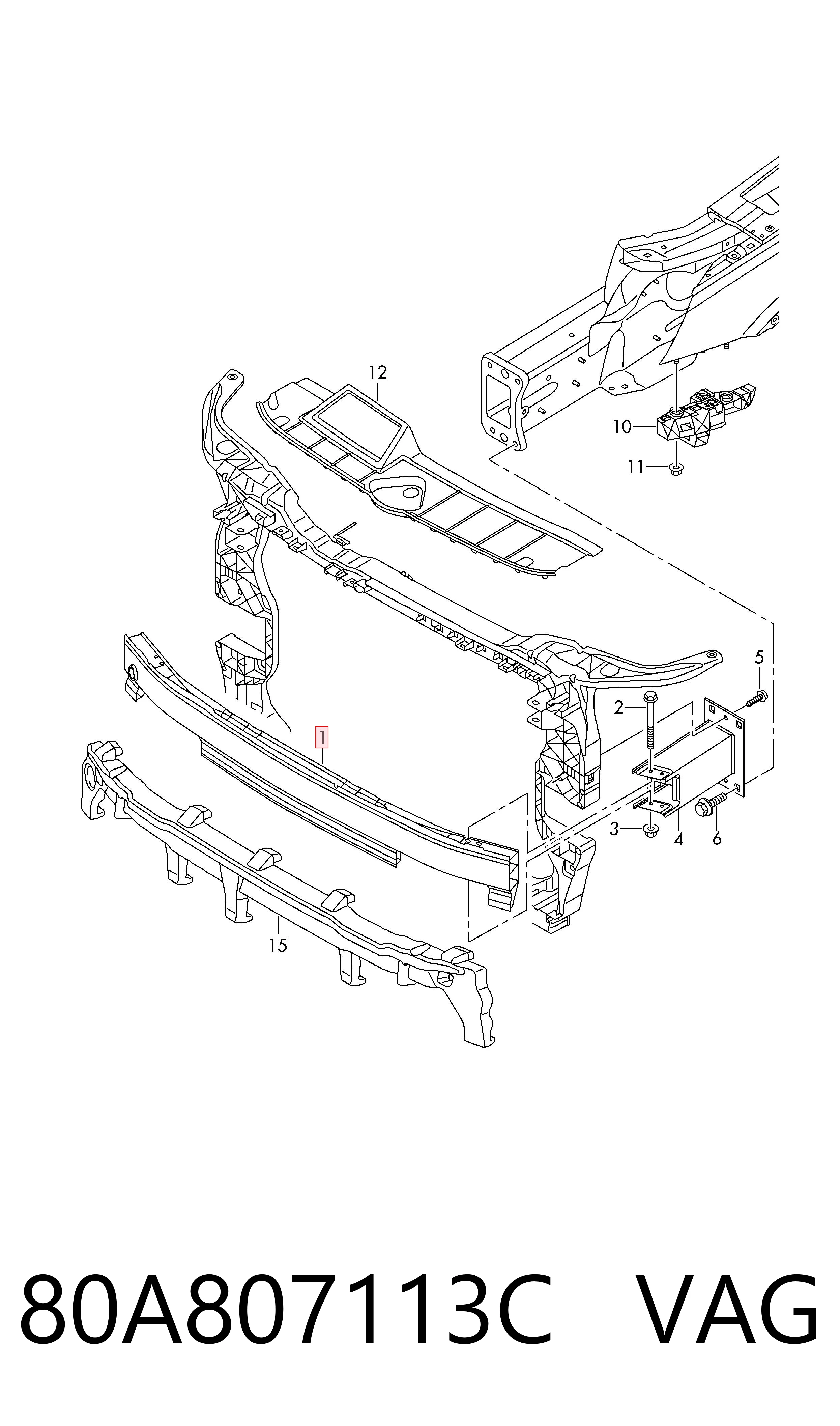 ABMAUQ50005 Autoboom Балка бампера переднього
