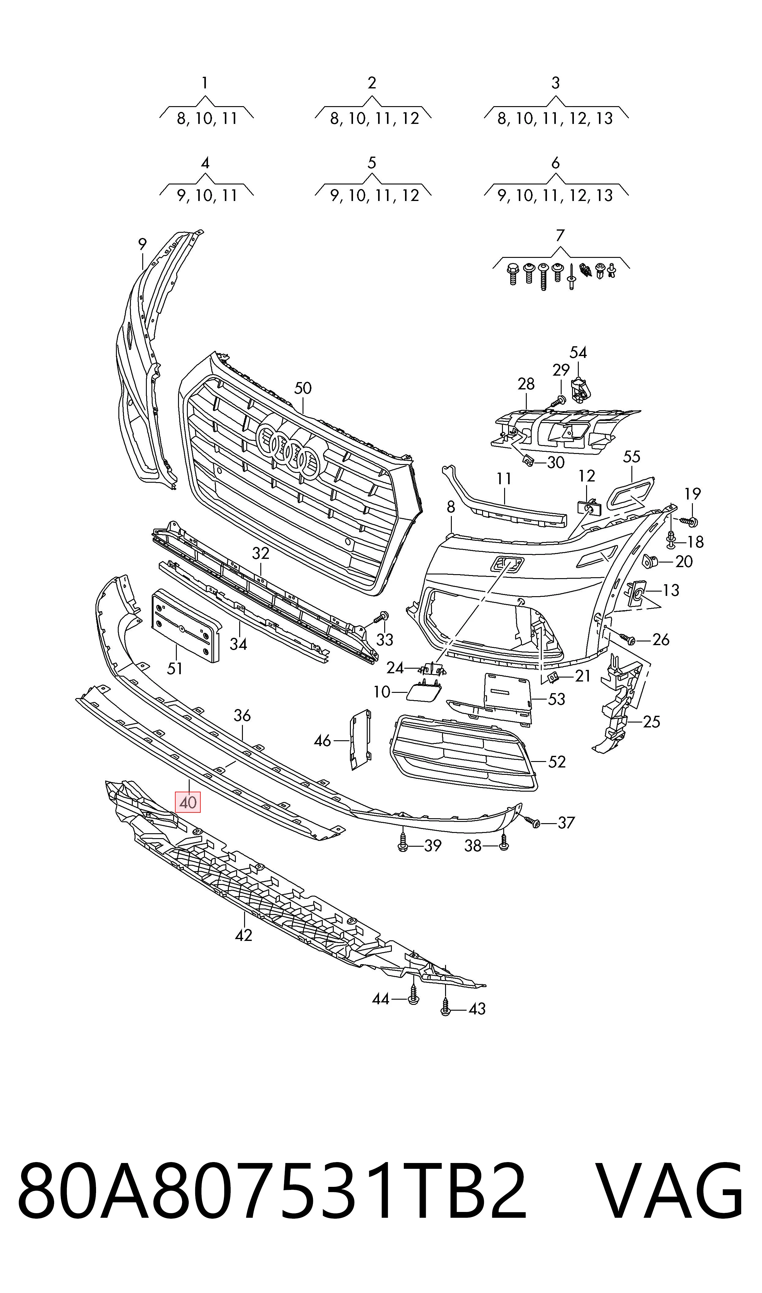 AD5Q01019 Rhino Молдинг бампера переднього, центральний