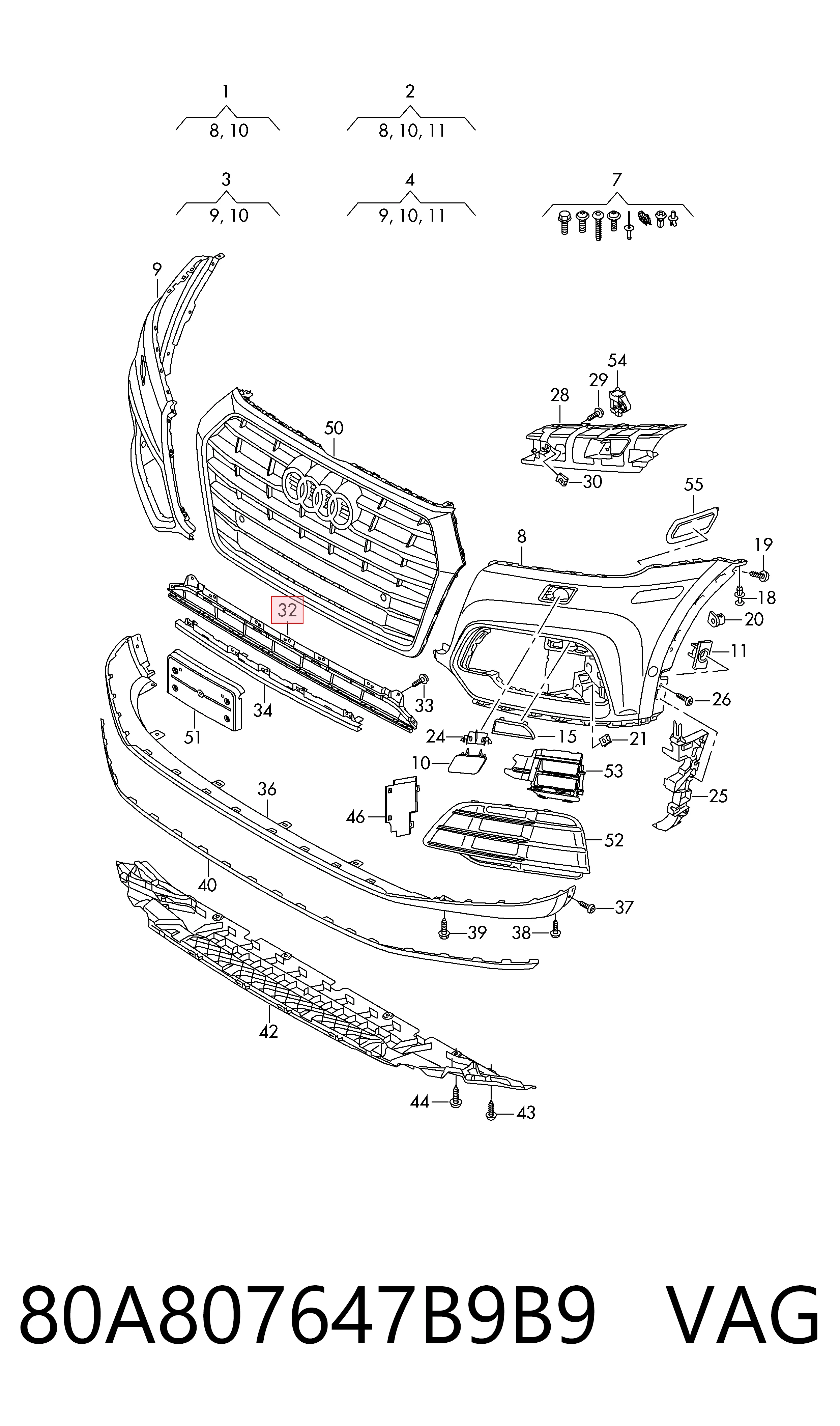 Решітка переднього бампера, центральна AND 14807359 ціна, від 28.52 USD