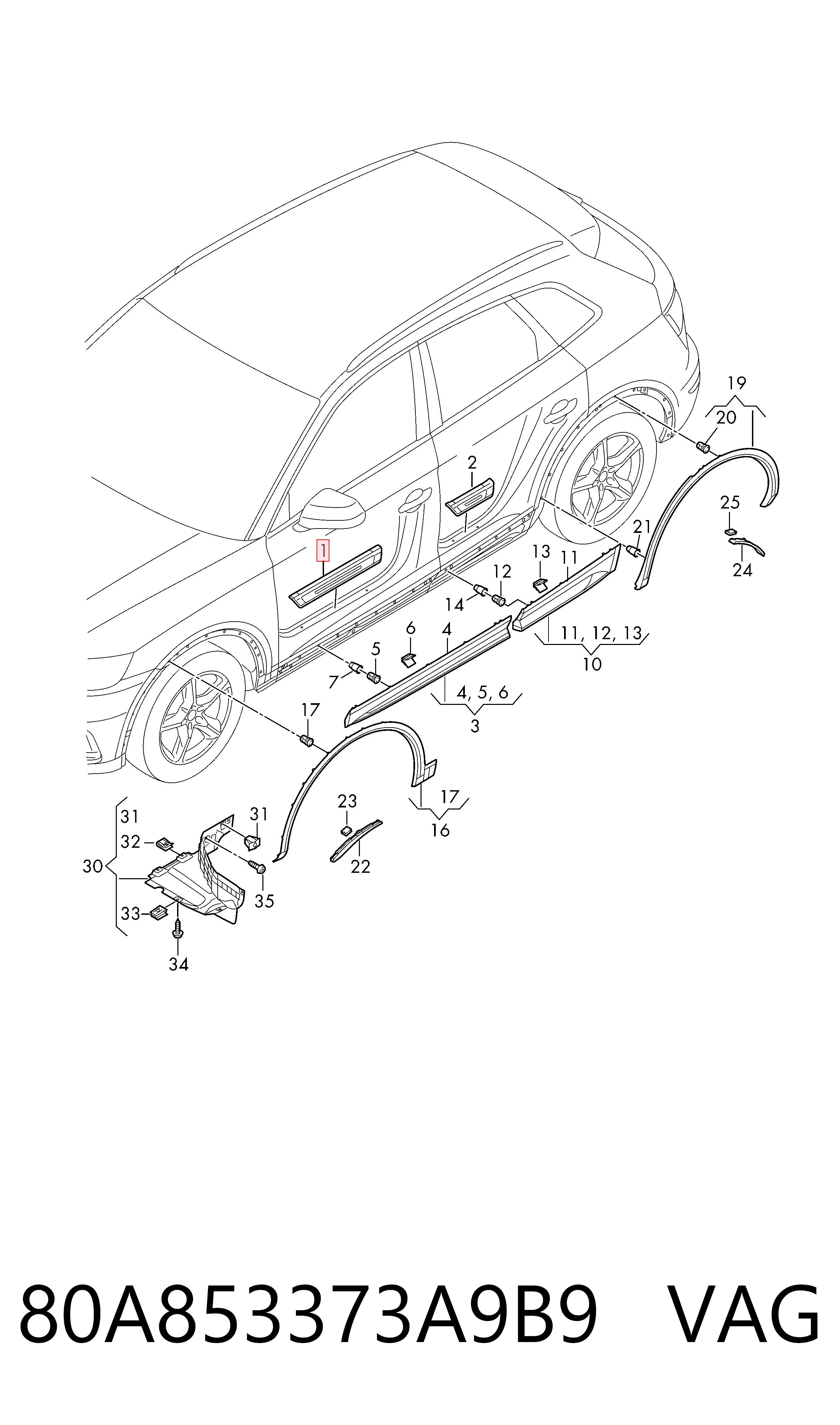  VAG 80A853373A9B9 ціна, від 10.13 USD