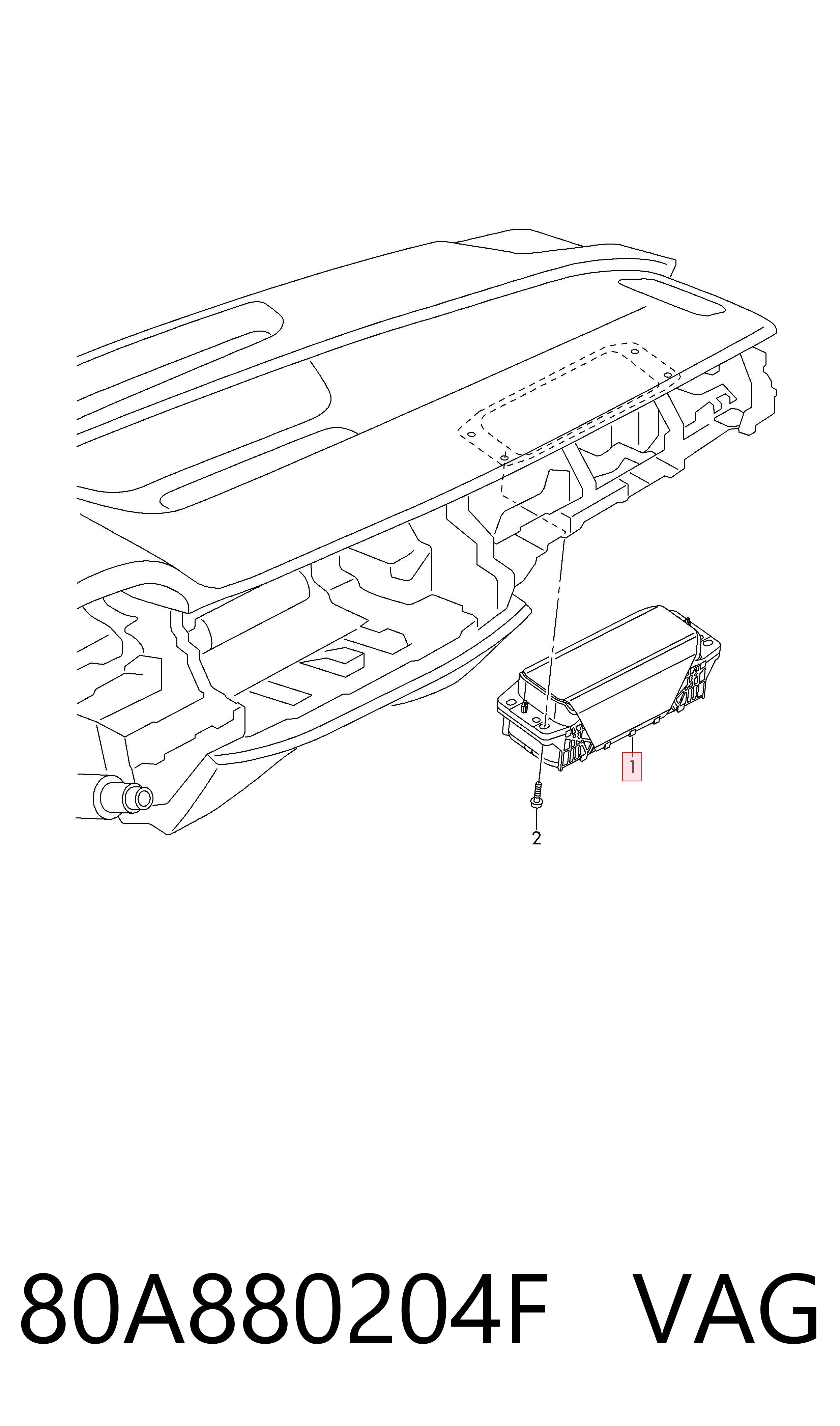 80A880204F VAG Подушка безпеки, пасажирська, AIRBAG