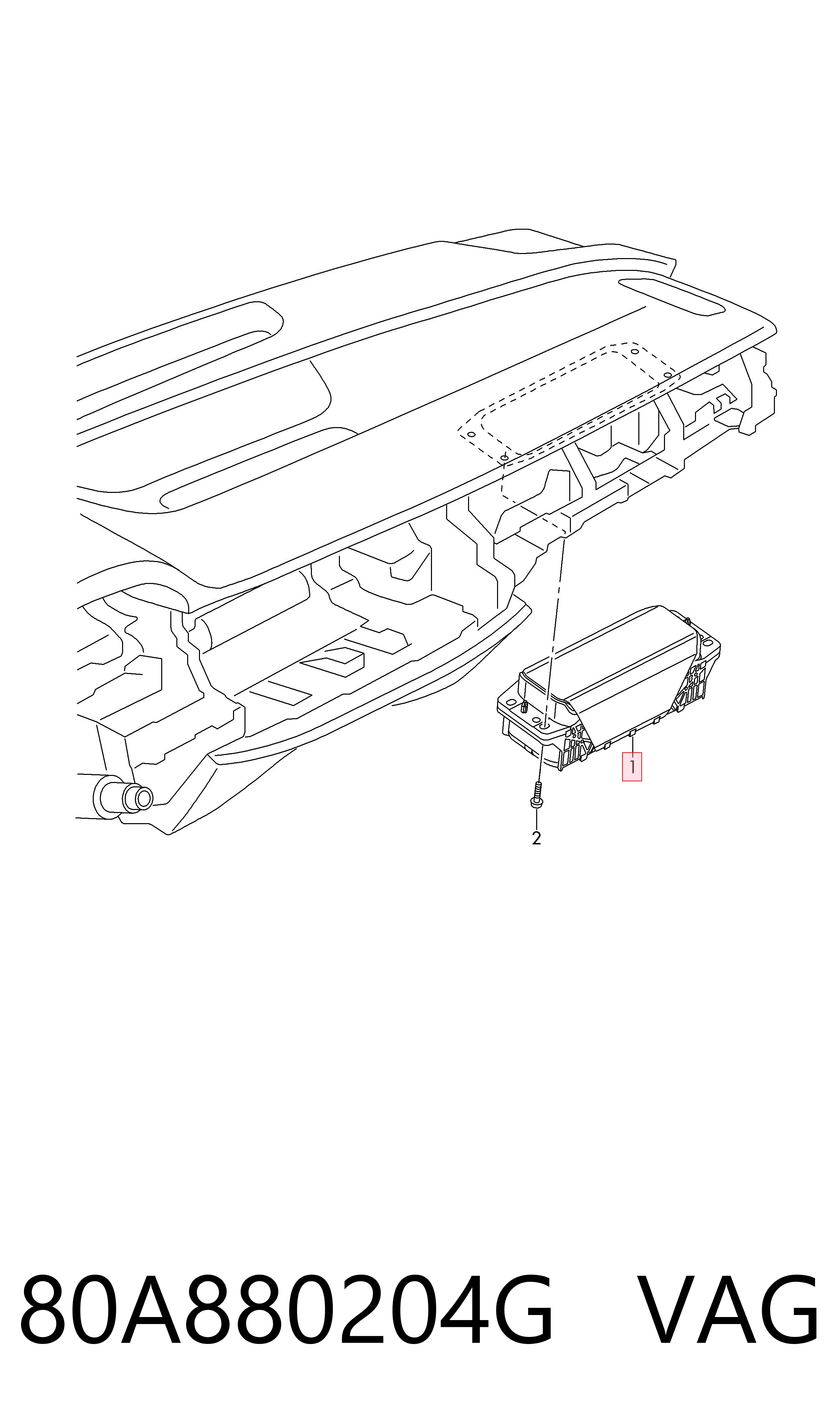 80A880204G VAG Подушка безпеки пасажира