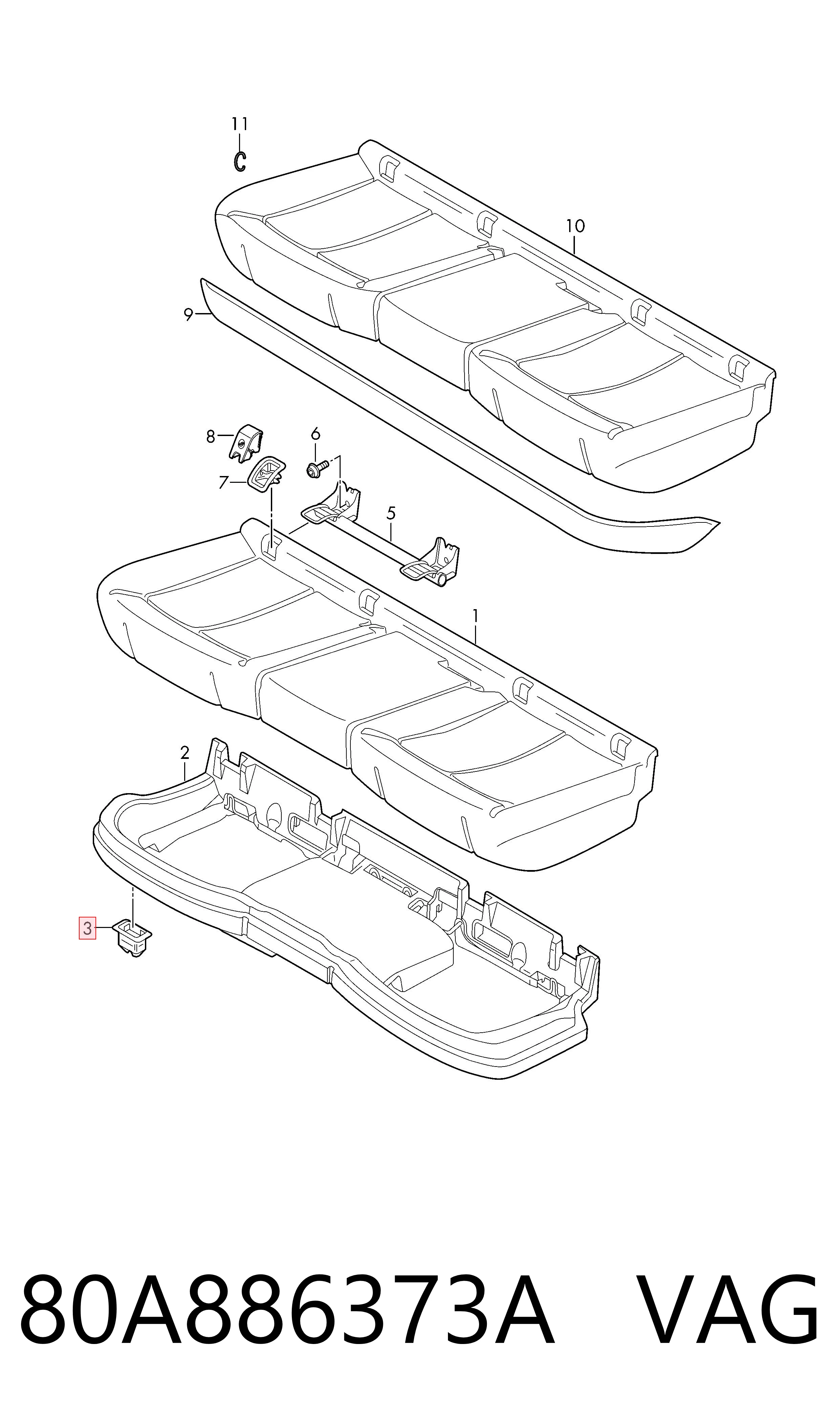  VAG 80A886373A ціна, від 1.73 USD