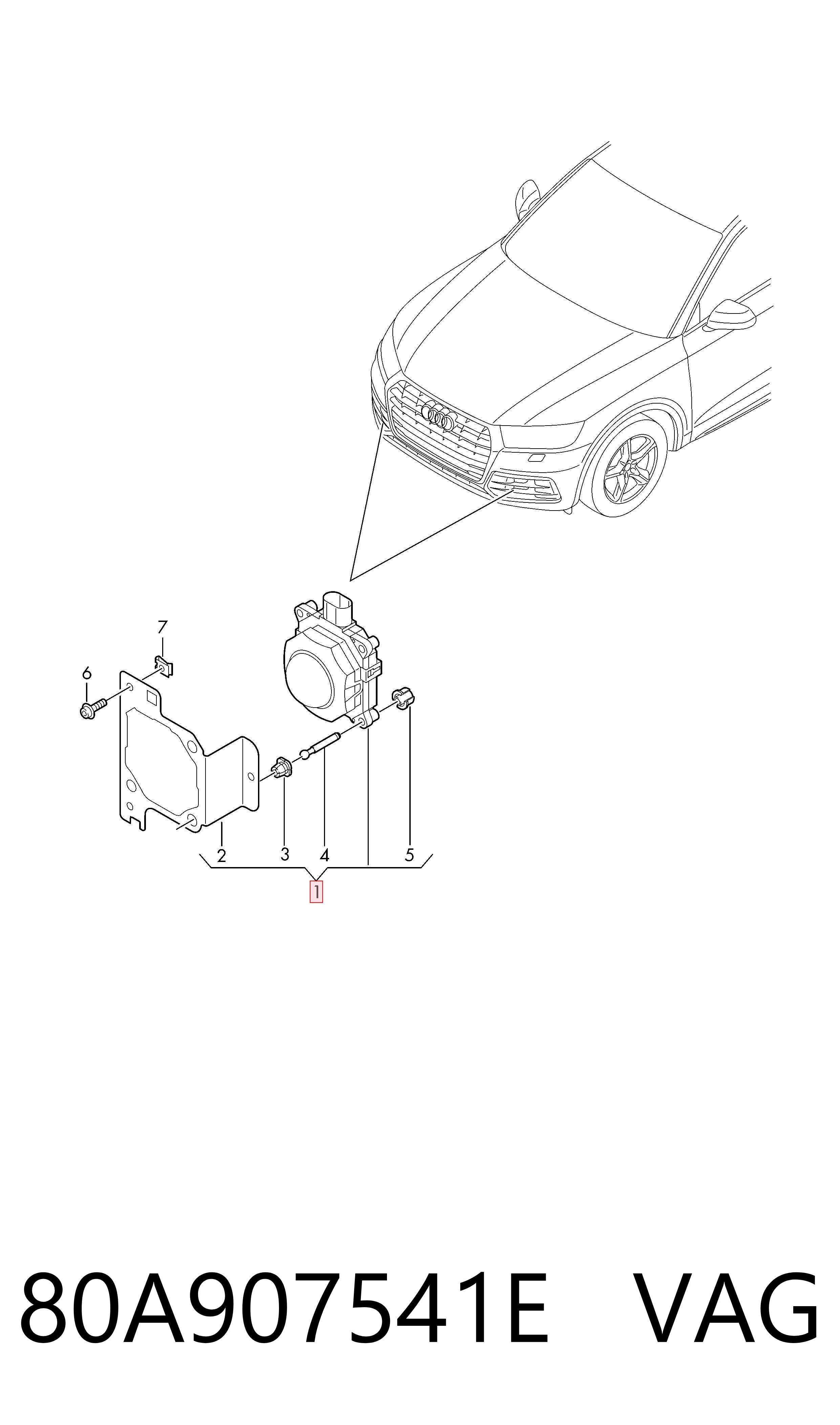  VAG 80A907541E ціна, від 360.98 USD