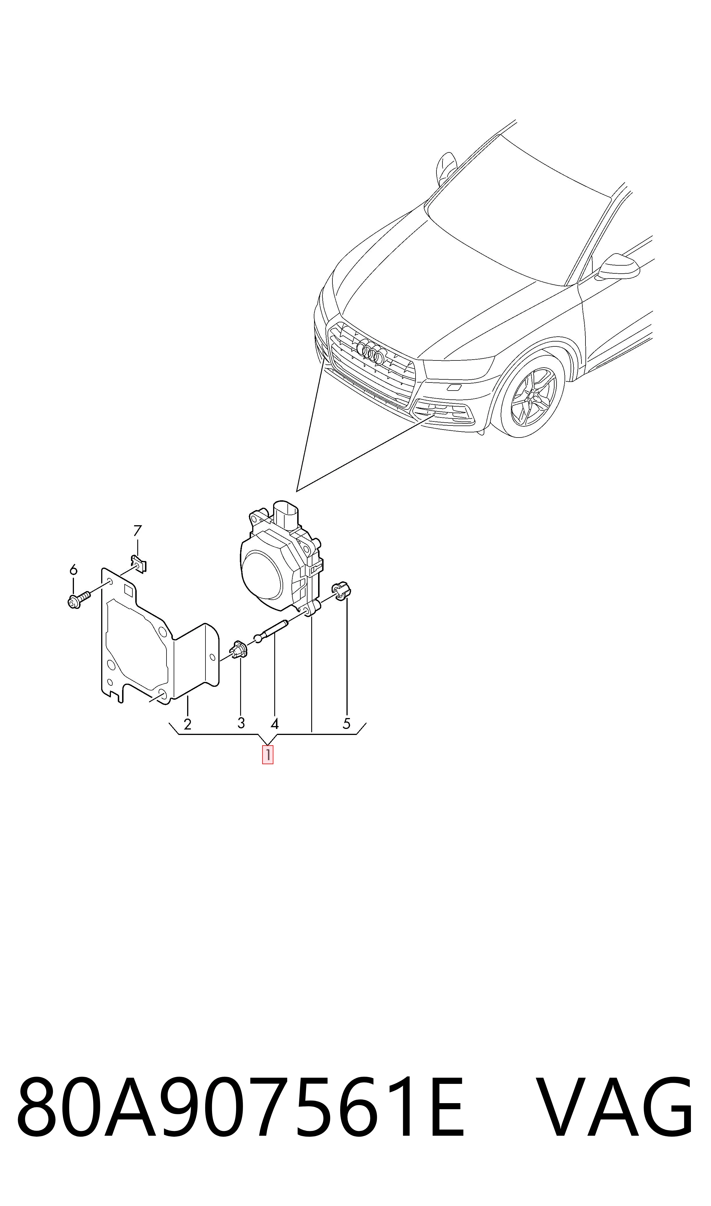  VAG 80A907561E ціна, від 355.07 USD